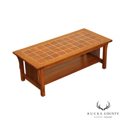 Stickley Mission Collection Oak Tile Top Cocktail Table