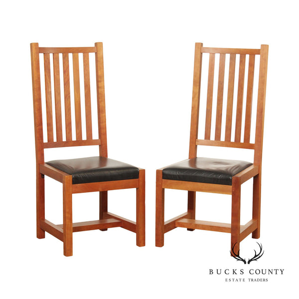 Thomas Moser Mission Style Pair Cherry Side Chairs