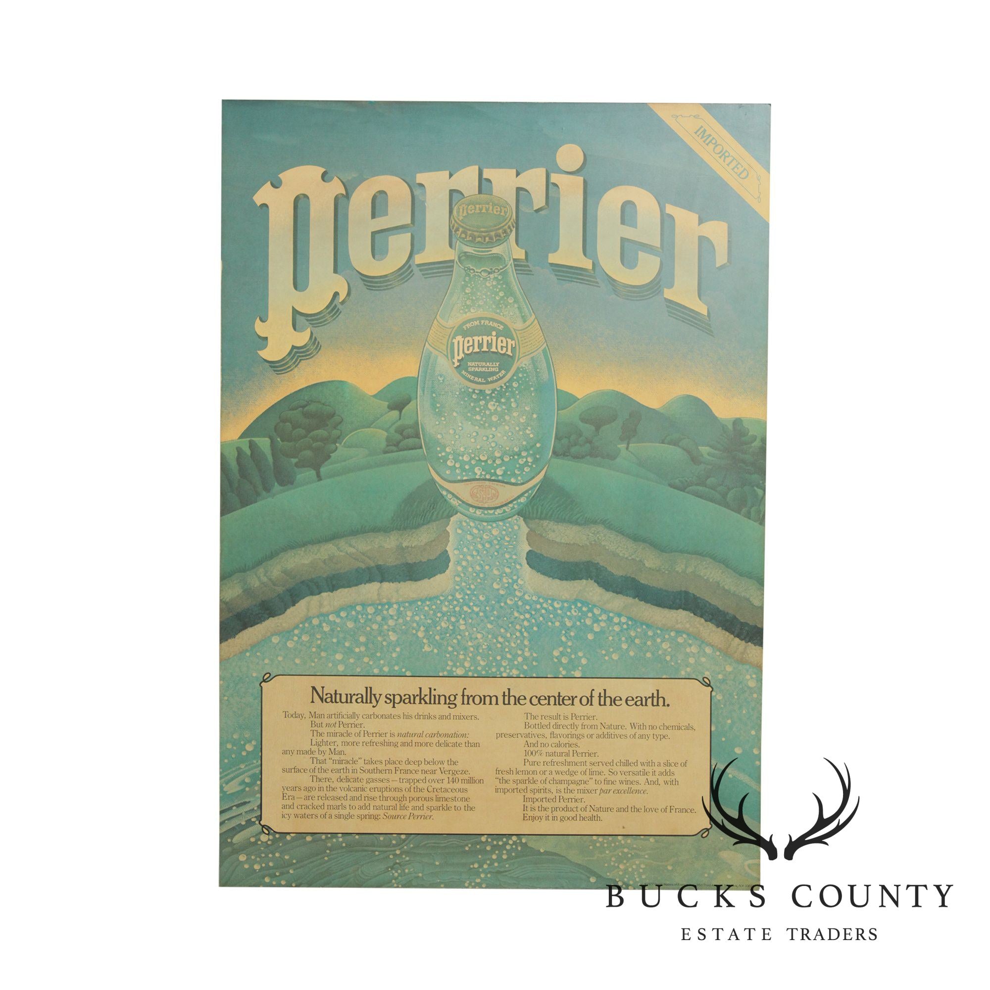 Perrier Large Vintage Decorative Advertising Wall Panel