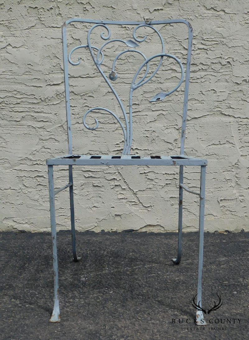 Salterini Vintage Art Nouveau Wrought Iron Garden Chair