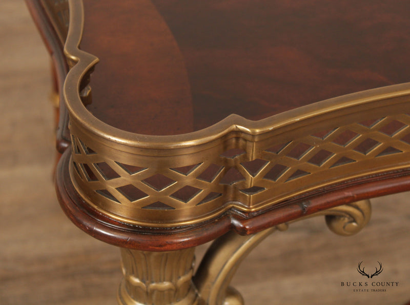 Lillian August For Drexel Heritage Vintage Regency Style Mahogany Cocktail Table