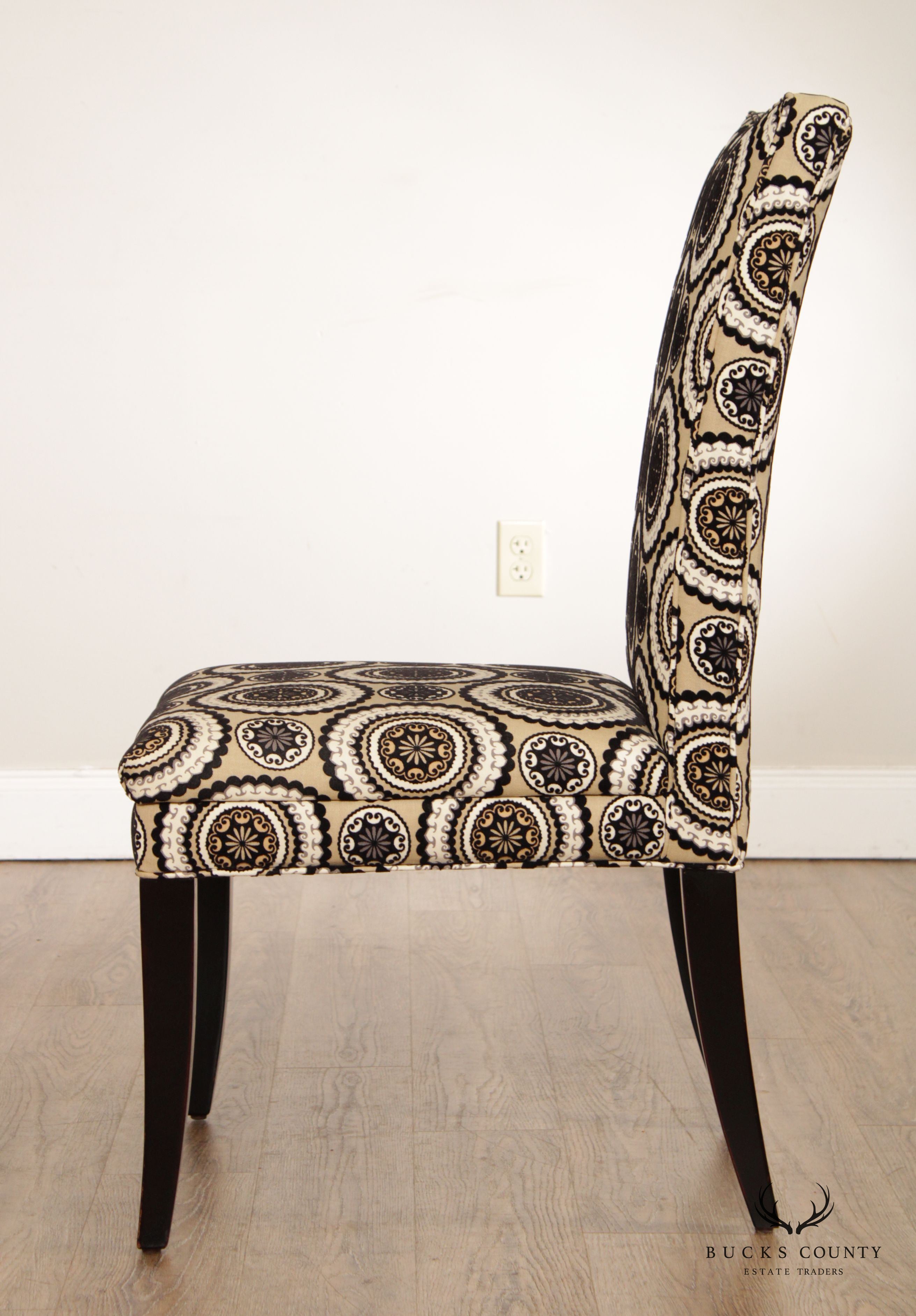 Modern Custom Upholstered Set of Four Dining Chairs