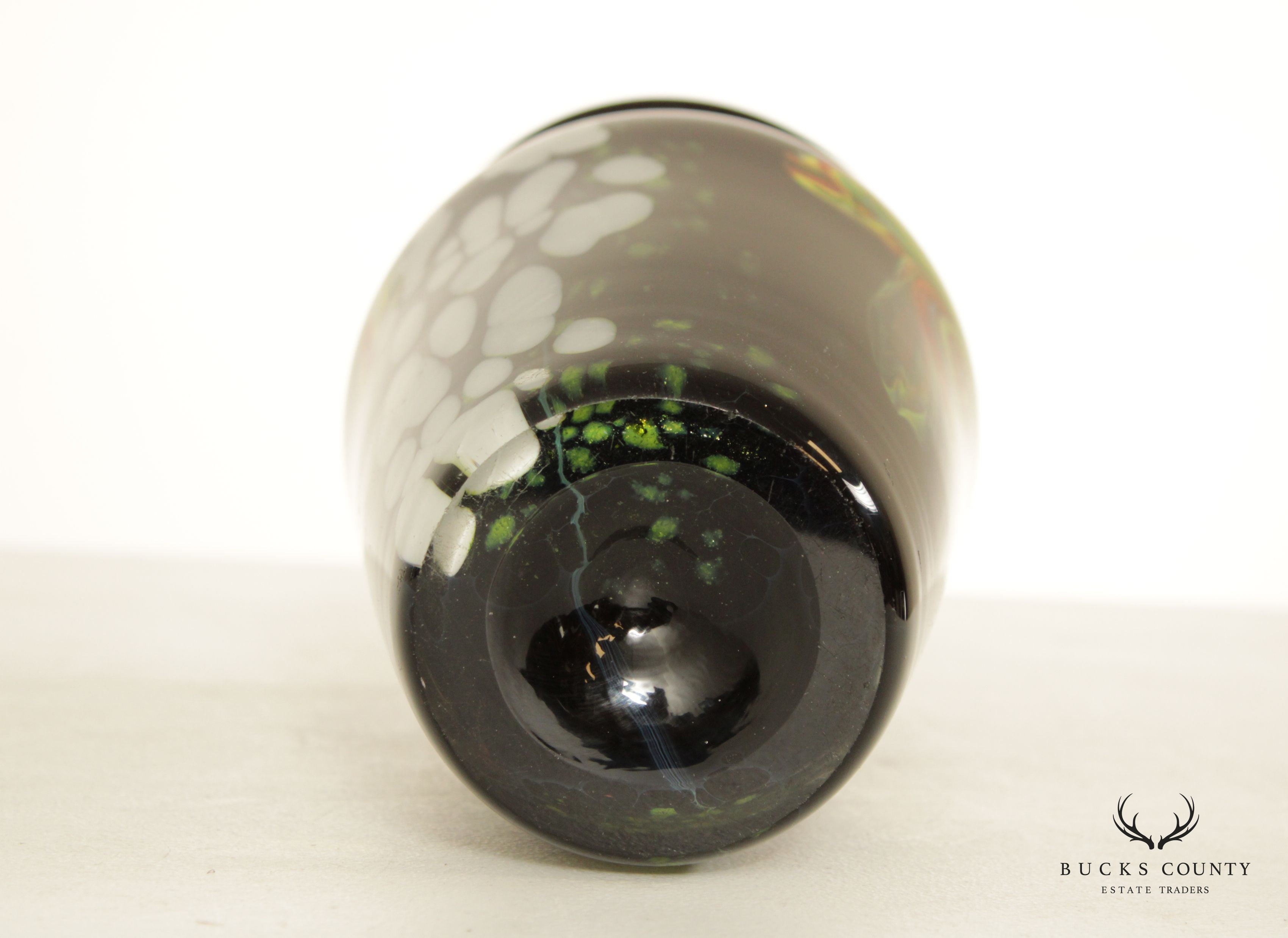 Vintage Modern Handblown Art Glass Vase