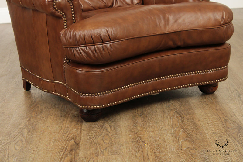Classic LeatherTufted Brown Leather Lounge Chair