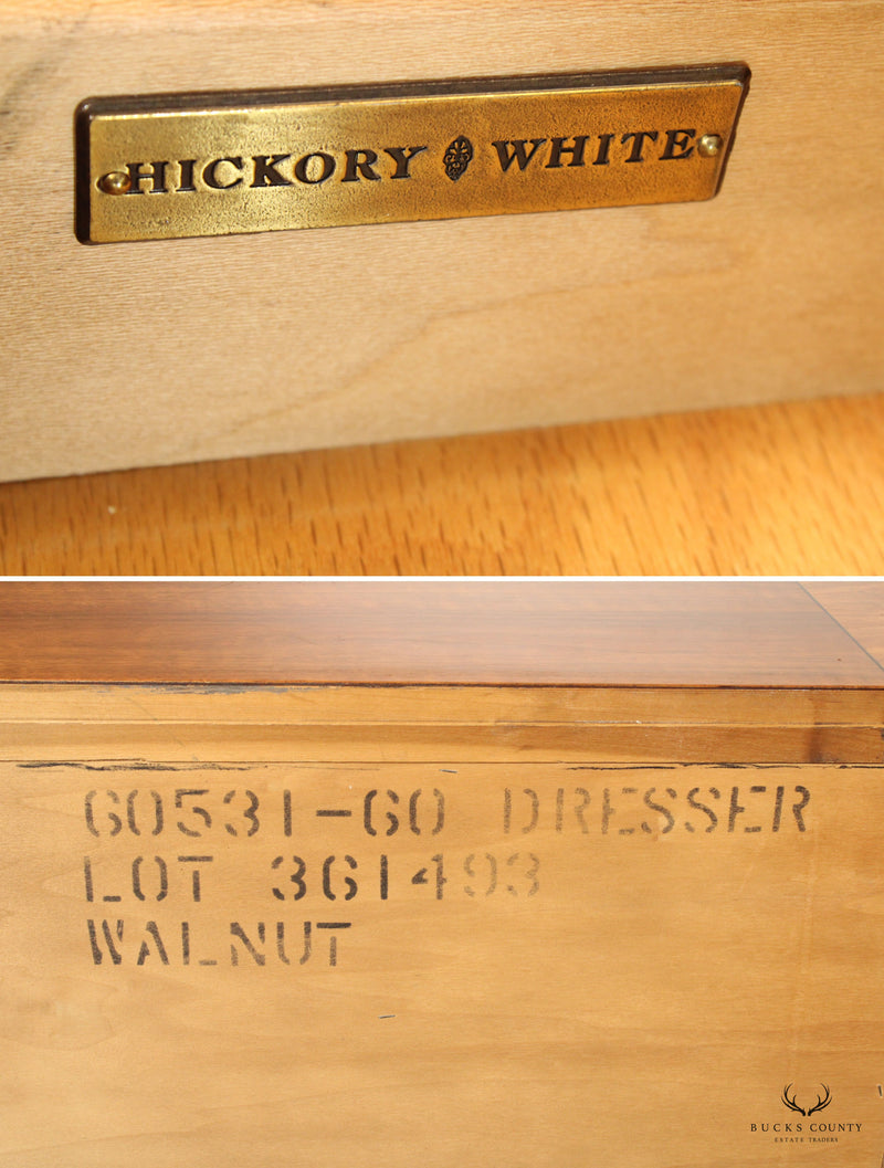 Hickory White Georgian Style Walnut Double Dresser