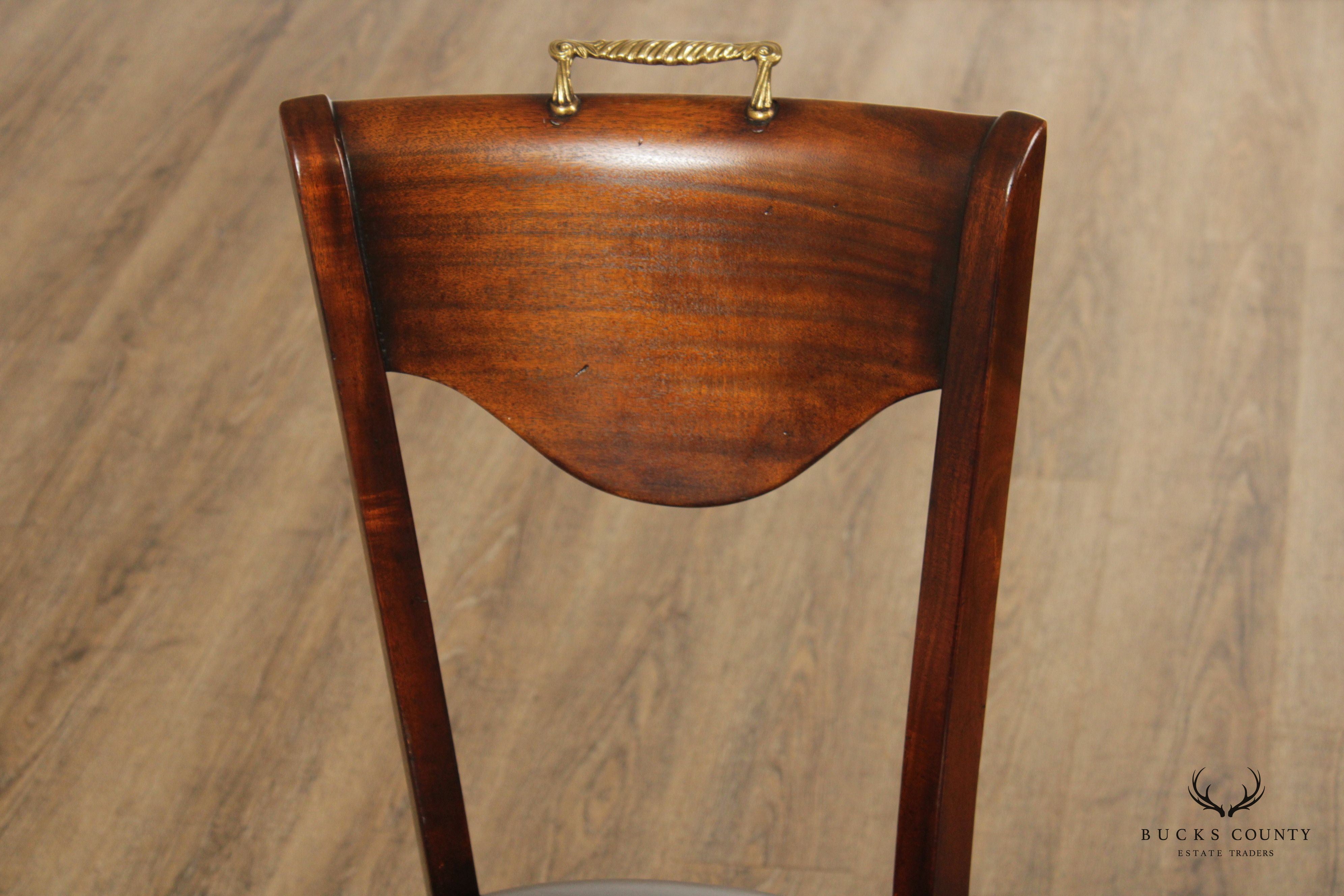 Regency Style Wood and Leather Side Chair