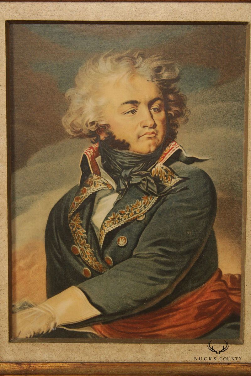 Vintage French General Jean Baptiste Kleber Portrait Print, After Jean-Urbain Guérin