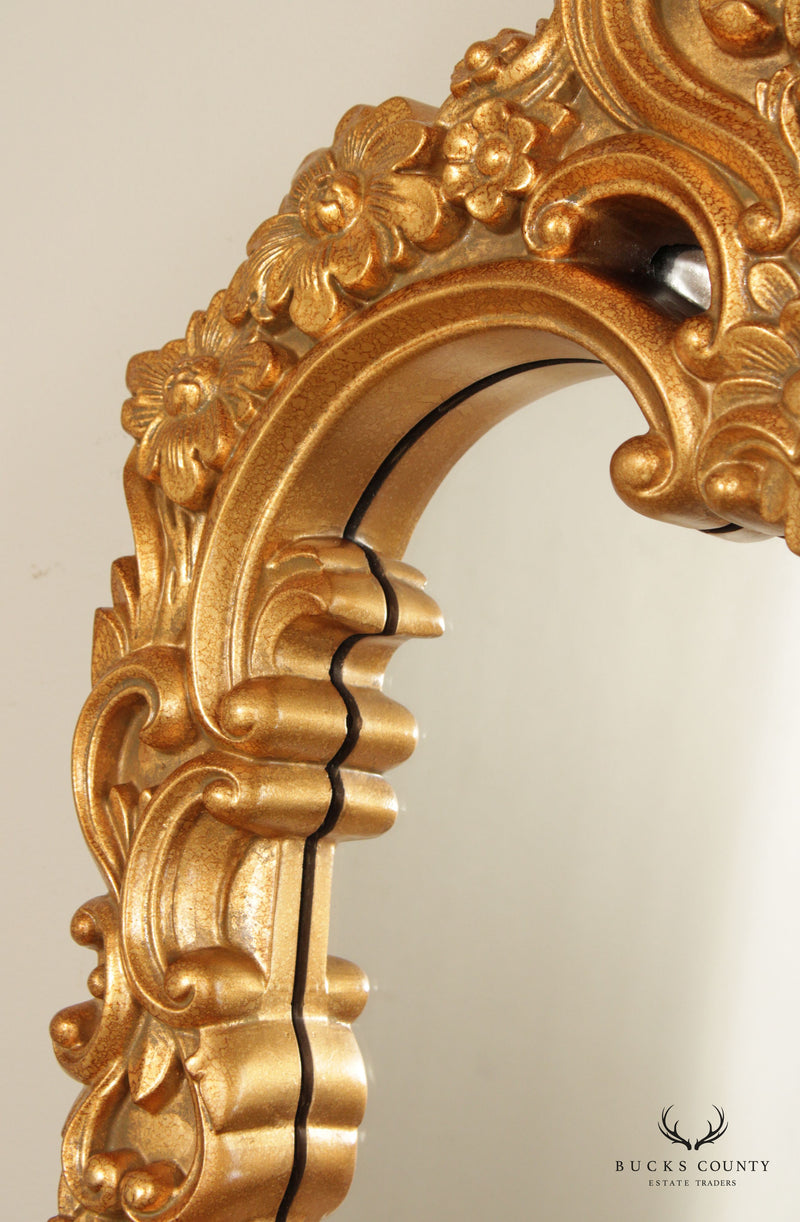 Rococo Style Carved Gesso Full Length or Pier Mirror