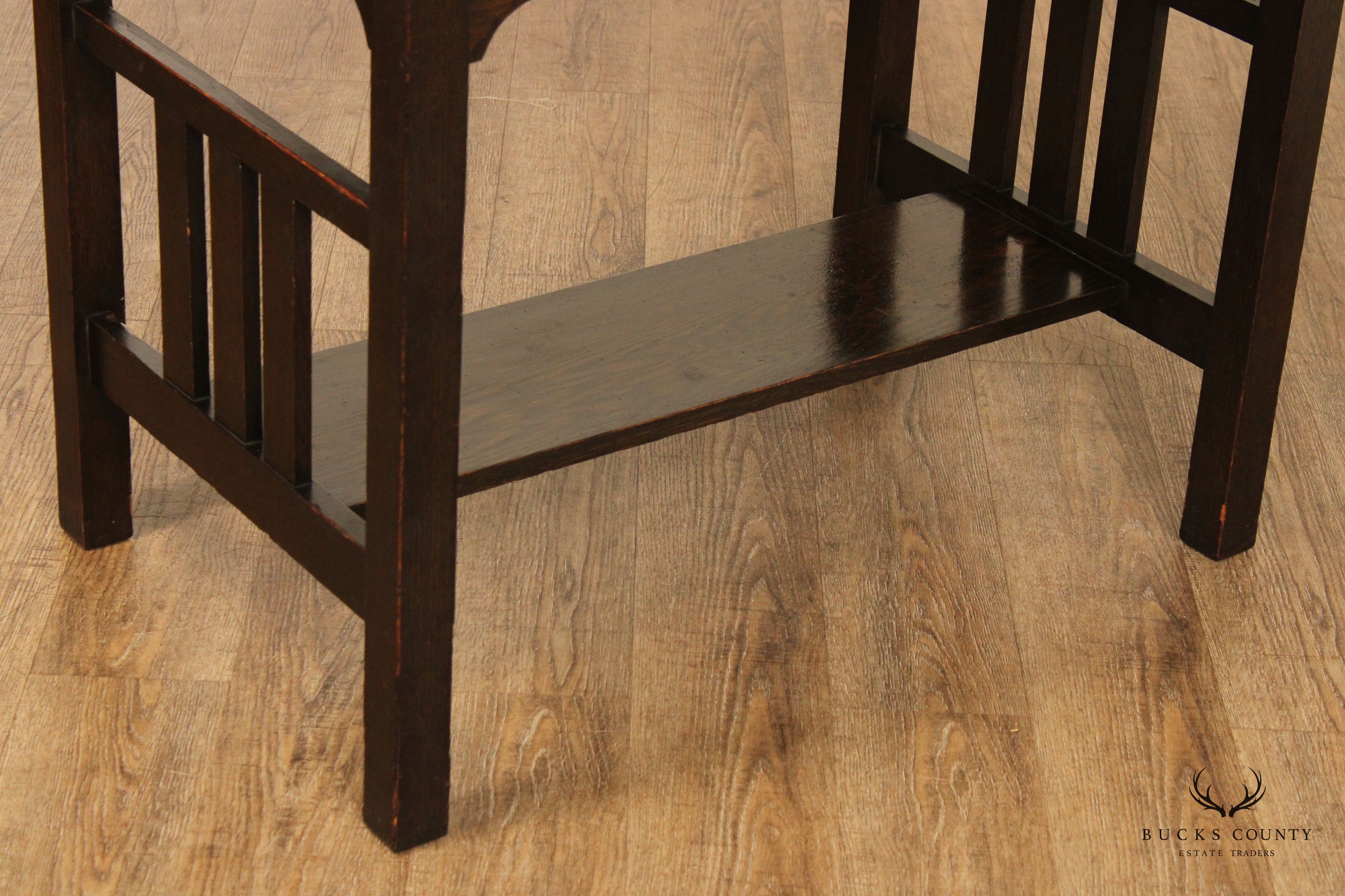 Antique Mission Oak Library Table Or Writing Desk