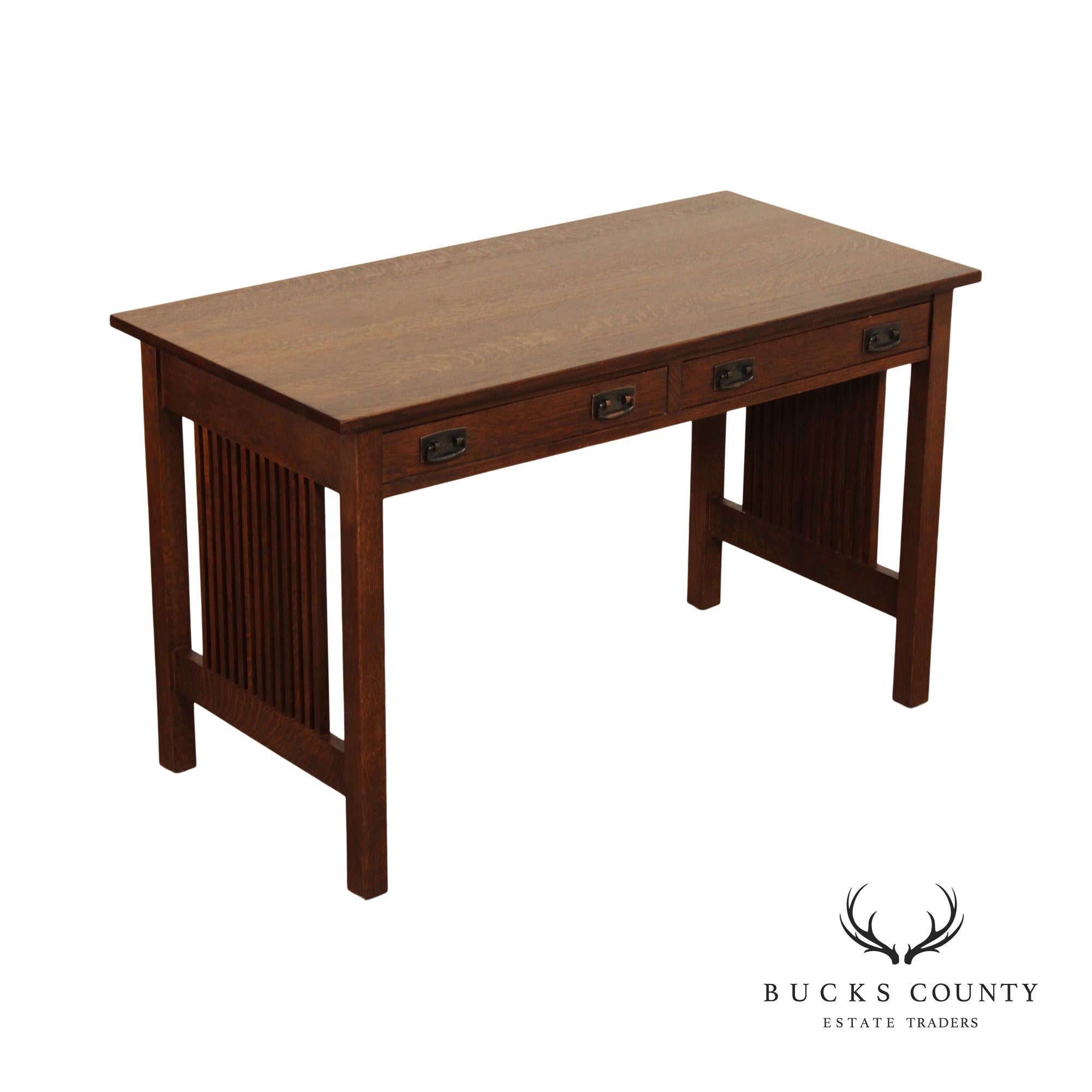 Stickley Mission Collection Oak Spindle Writing Desk