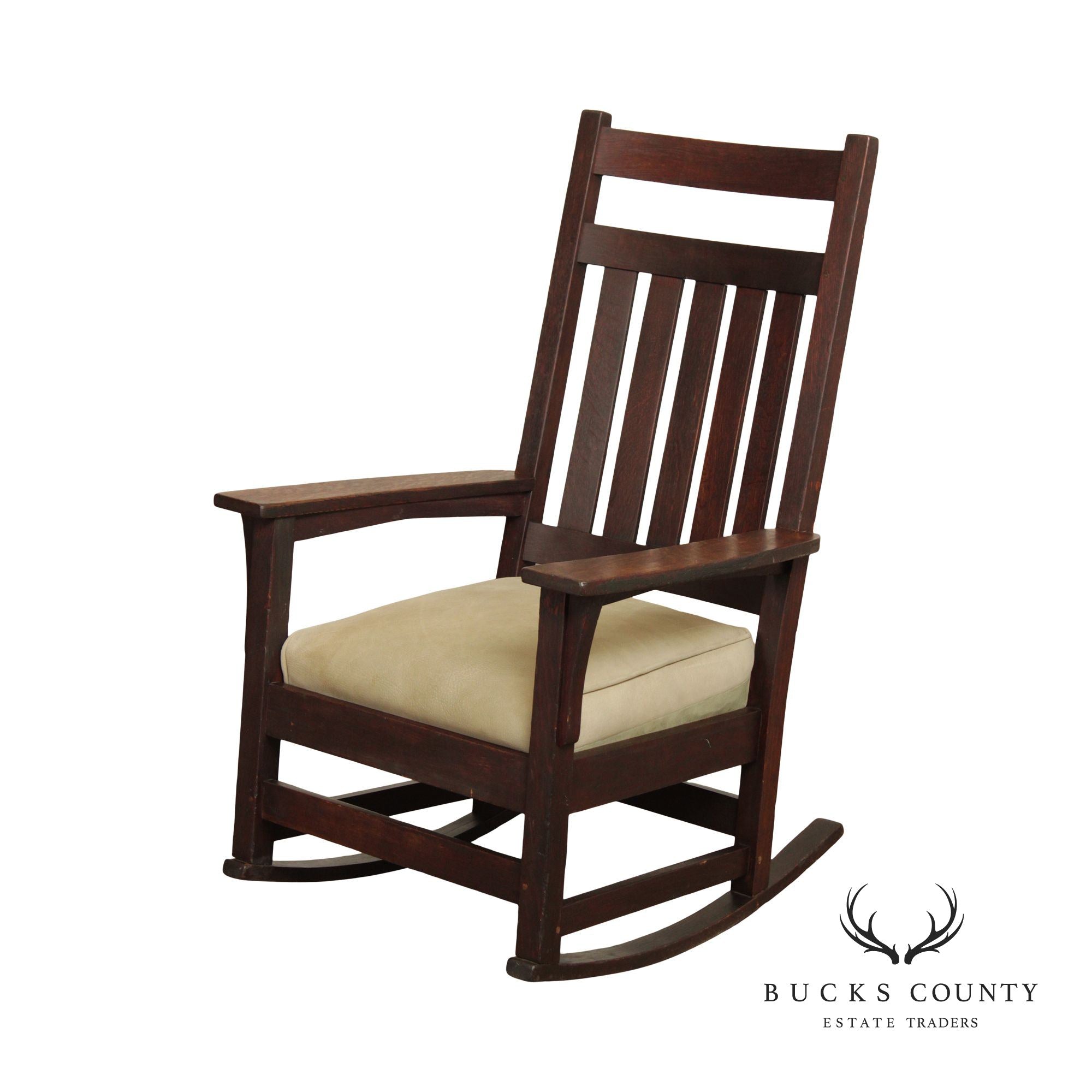 Gustav Stickley Antique Oak Arts & Crafts Rocking Chair model #393