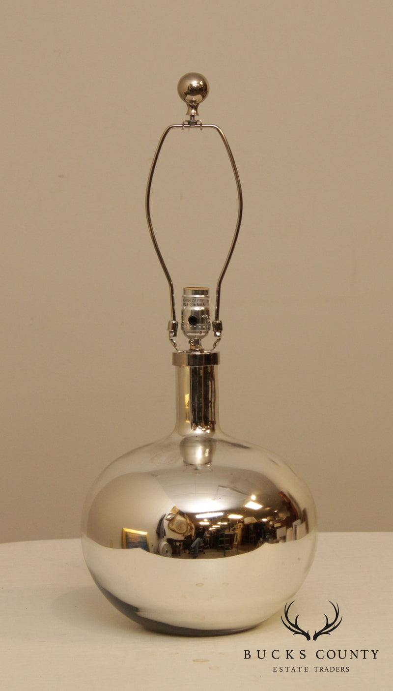 Contemporary Mirrored Lamp with Shade
