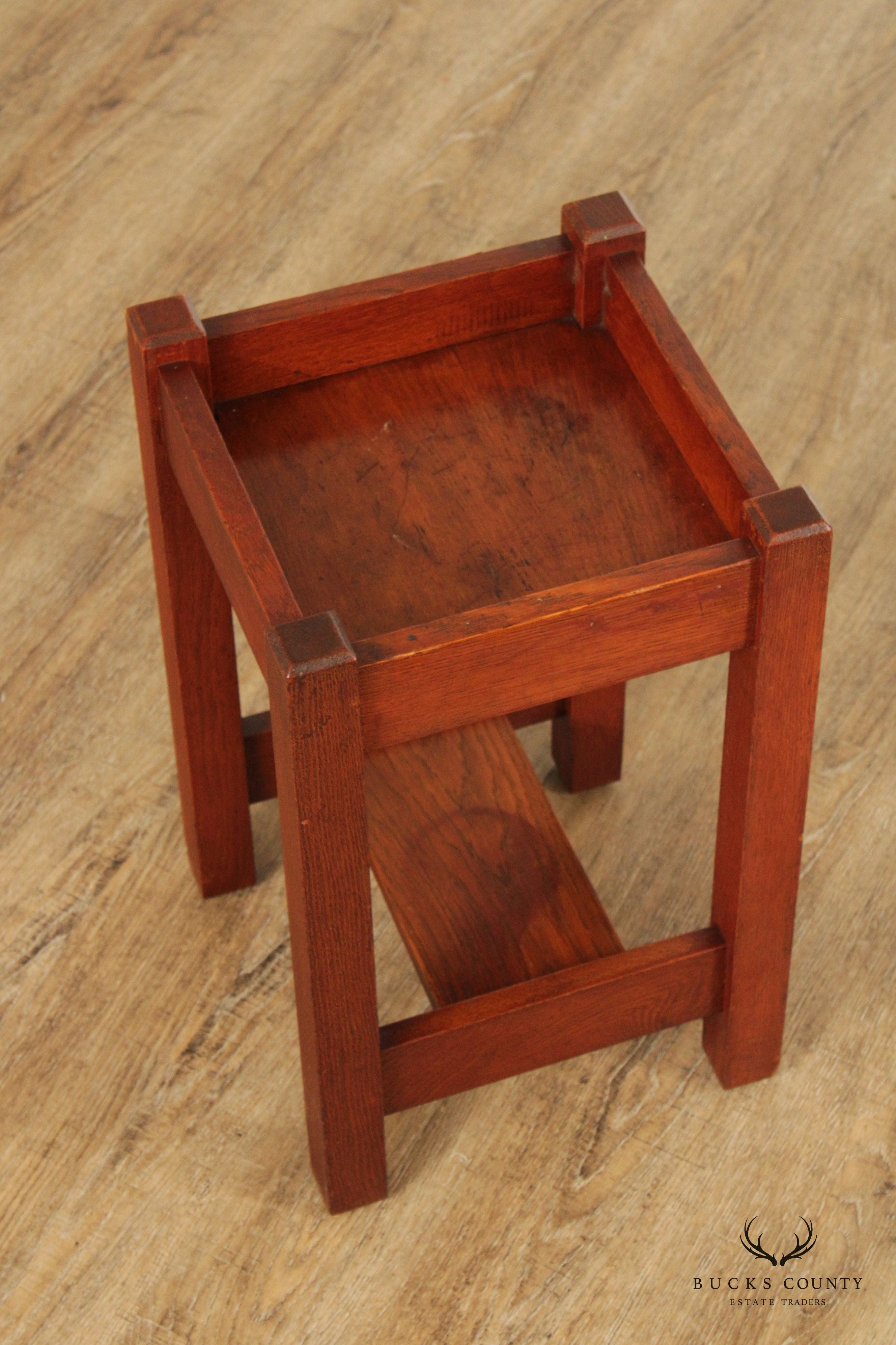 Antique L. & J.G. Stickley Mission Oak Plant Stand