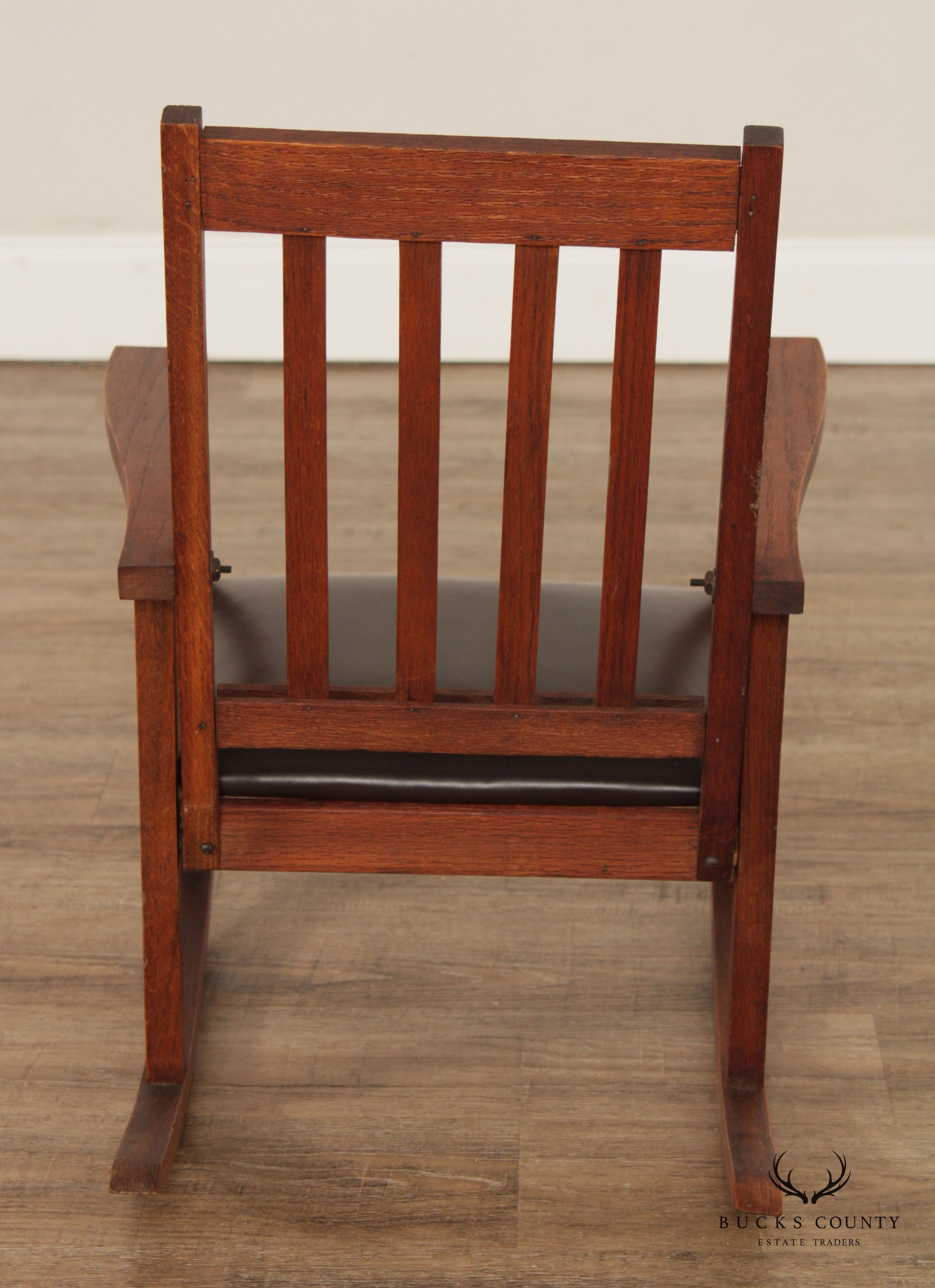 Antique Mission Oak Children's Rocking Chair