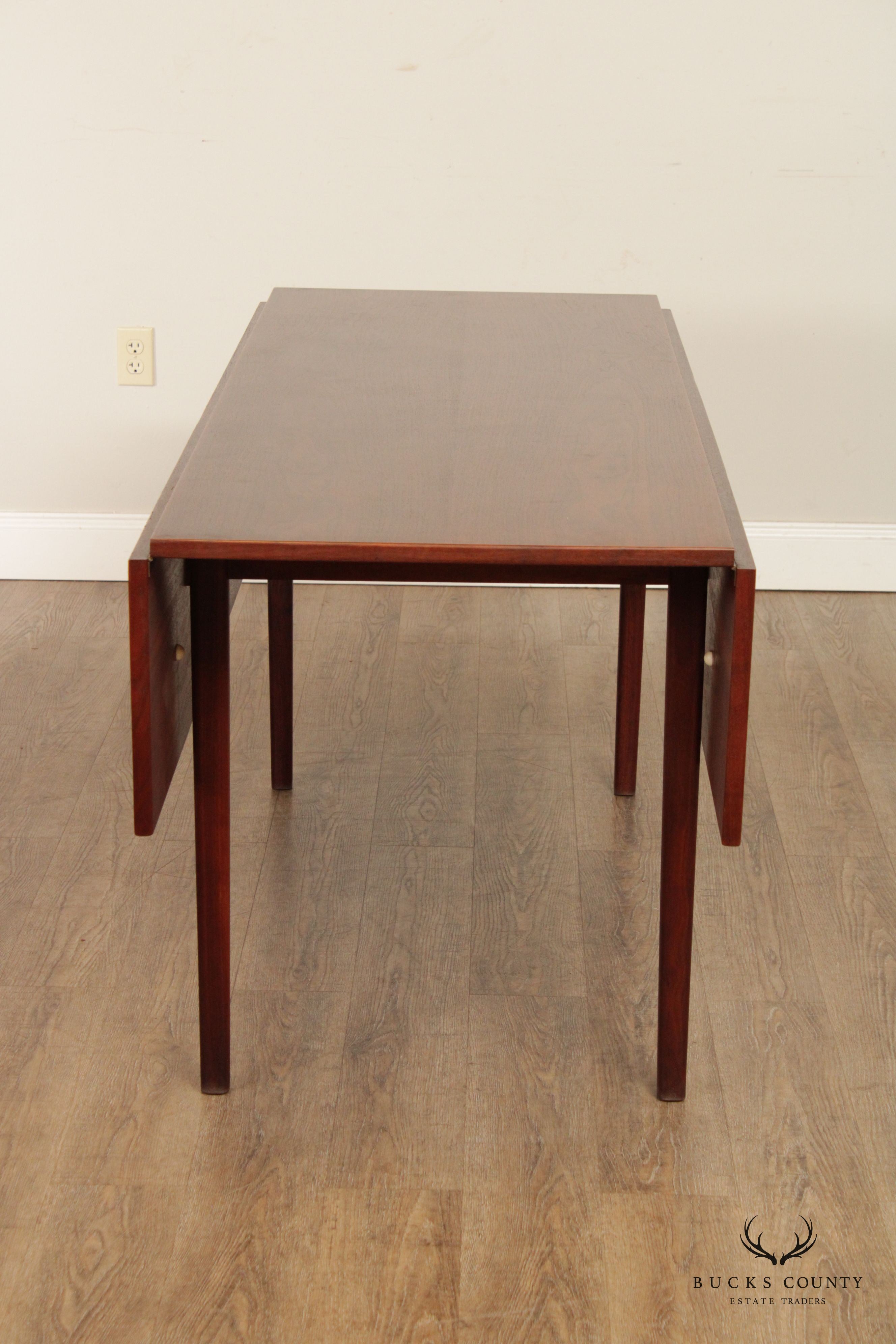 Custom Crafted Bench-Made Walnut Drop-Leaf Dining Table