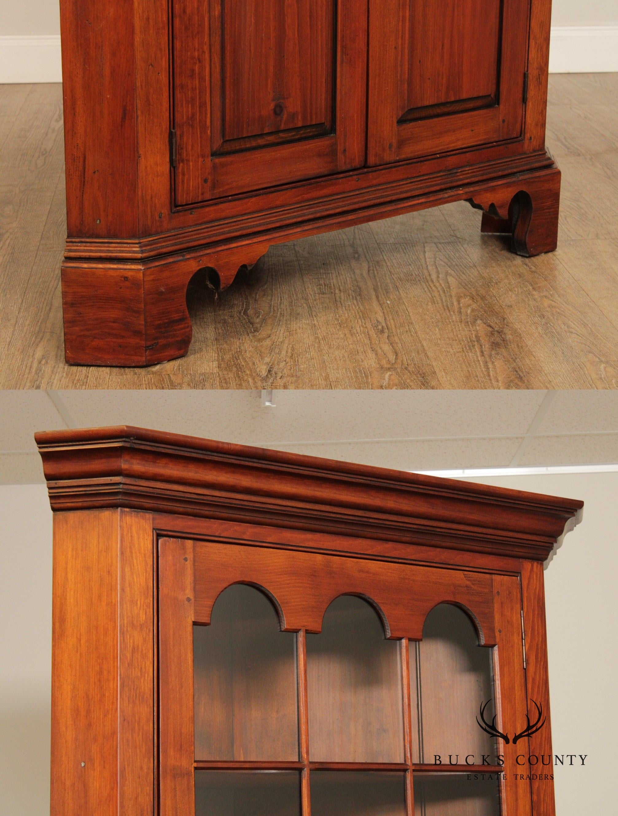 Early American Style Custom Quality Pine Farmhouse Corner Cabinet