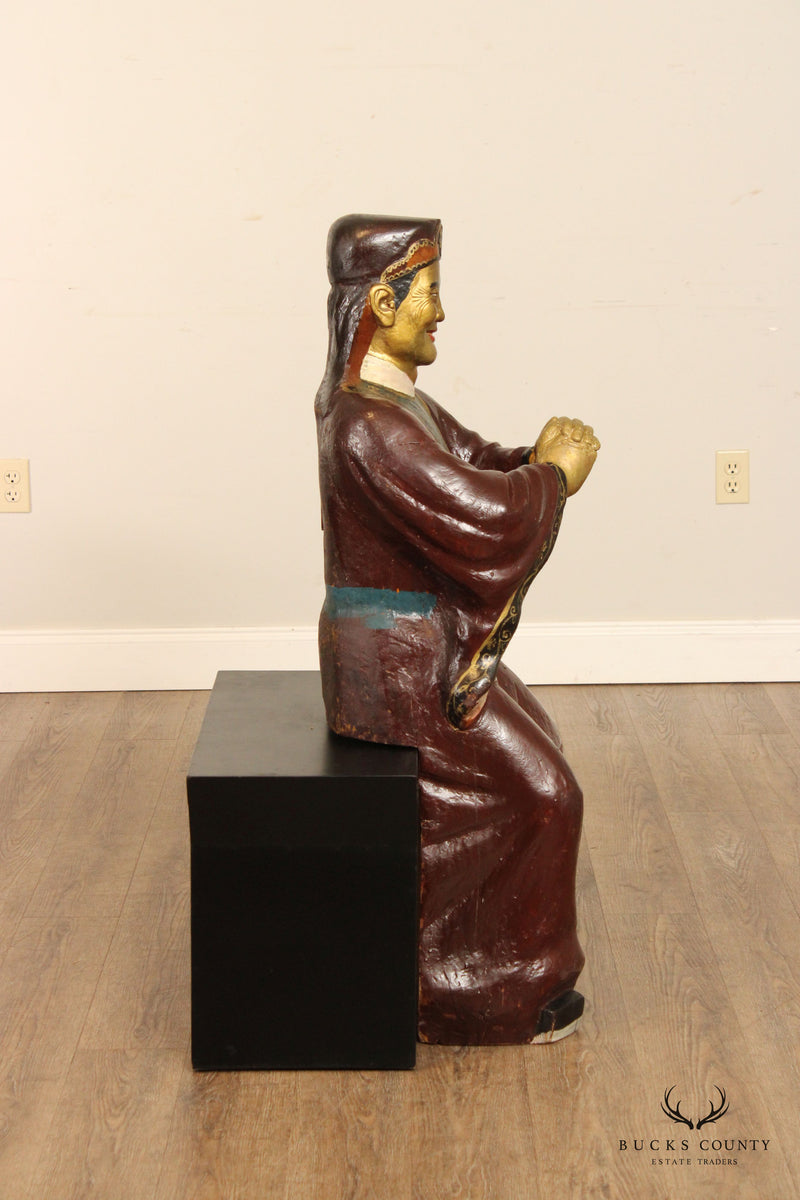 Chinese Polychrome and Gilt Painted Votive Figure