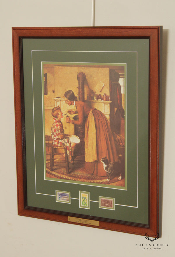Norman Rockwell 'Medicine' Fine Art Print with Commemorative Stamps