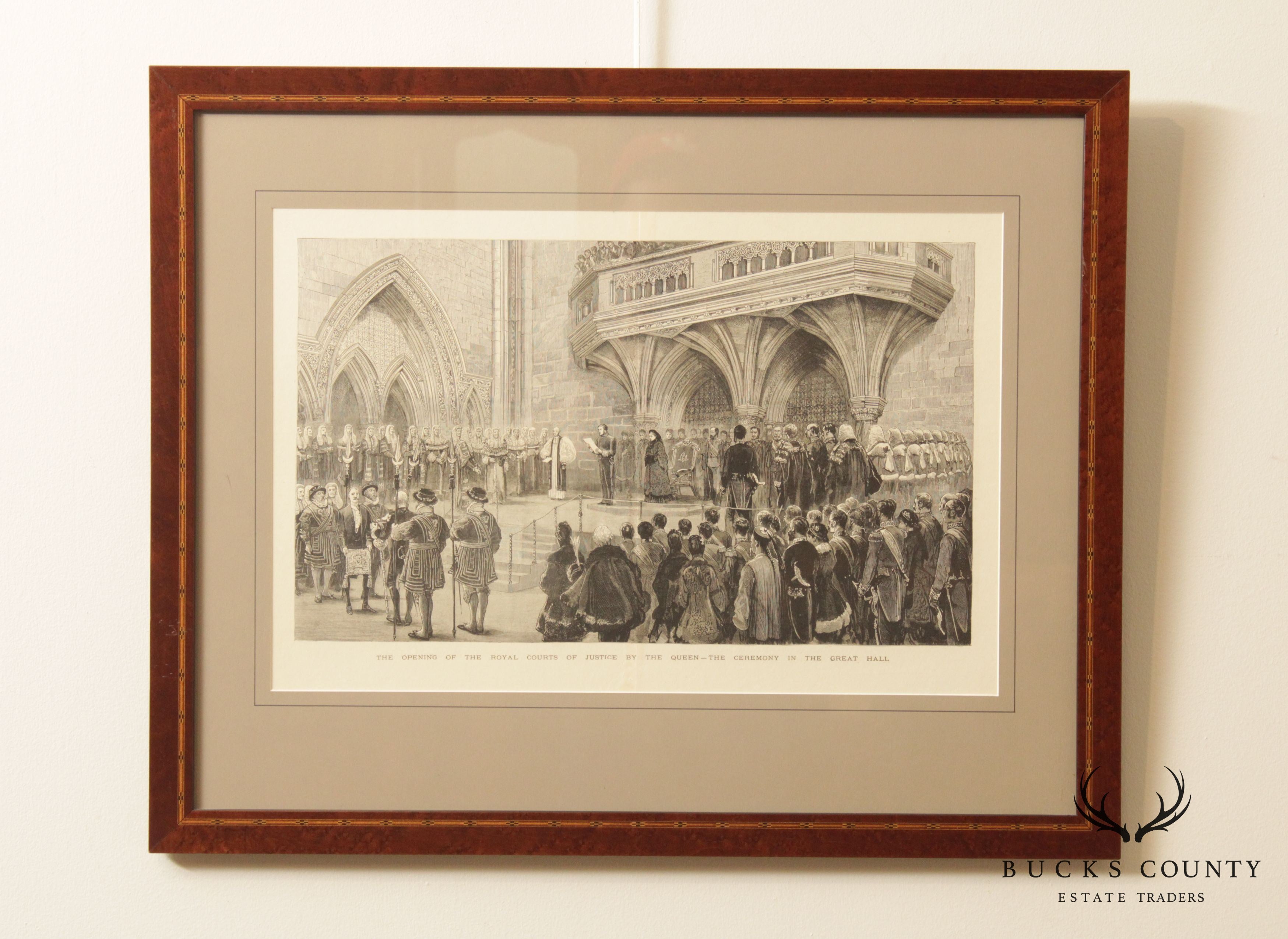 Antique English Engraving, Royal Court Ceremony London