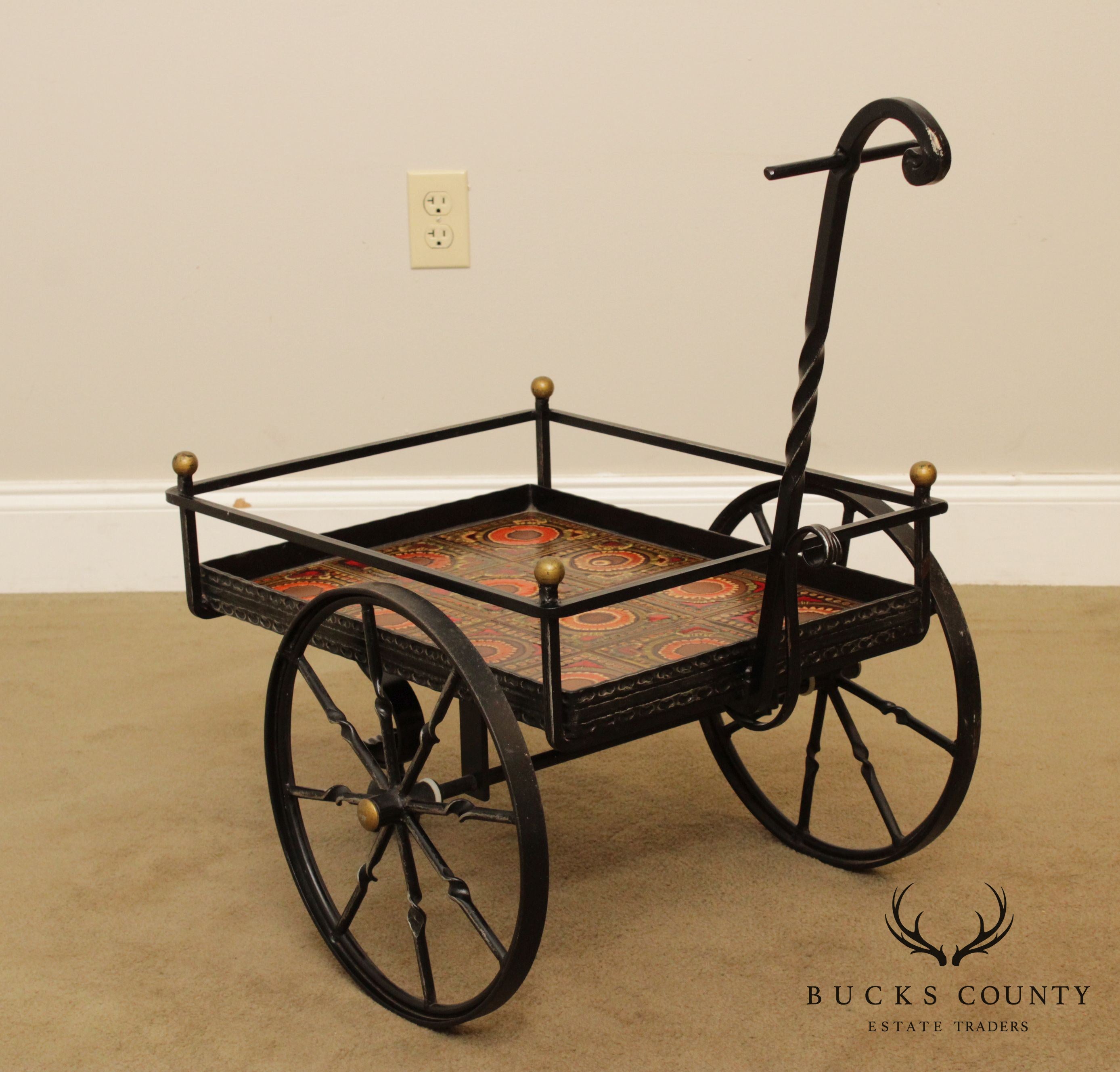 Custom Forged Iron Cart, Art Tiles