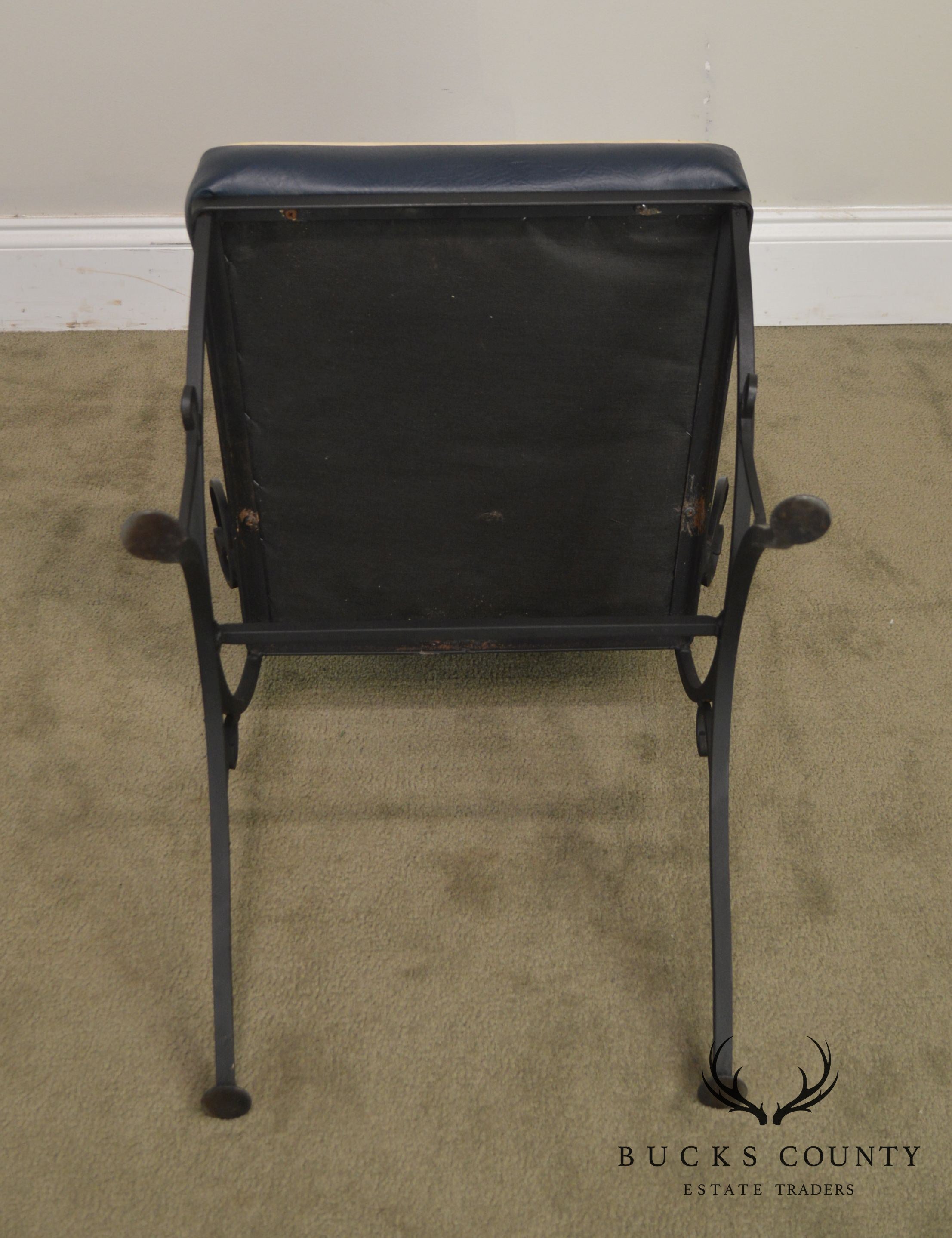 1950's Vintage Custom Quality Scrolled Wrought Iron Side Chair