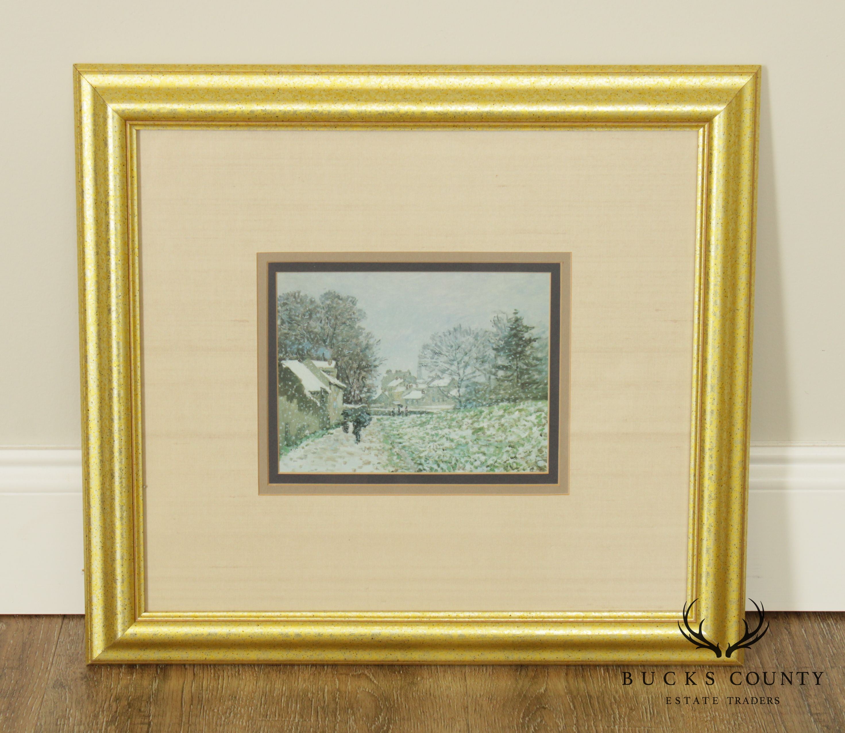 Custom Framed Impressionist Art Print Winter Scene