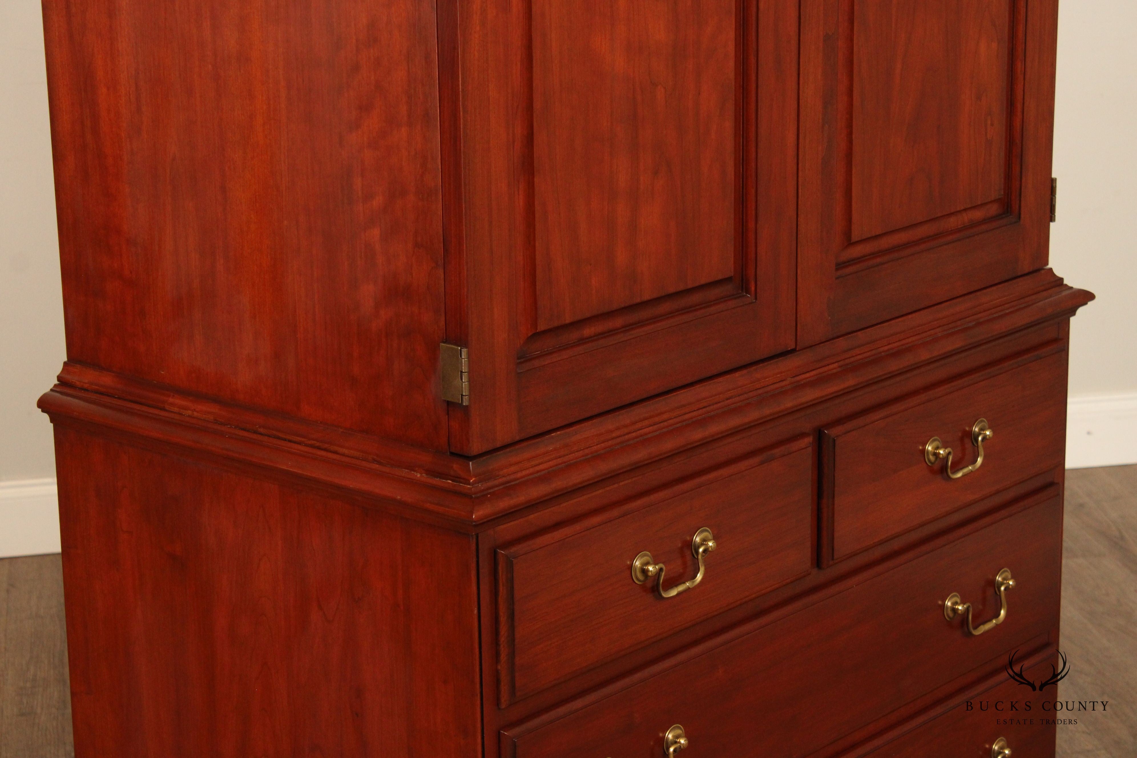 Henkel Harris Chippendale Style Cherry Media Armoire