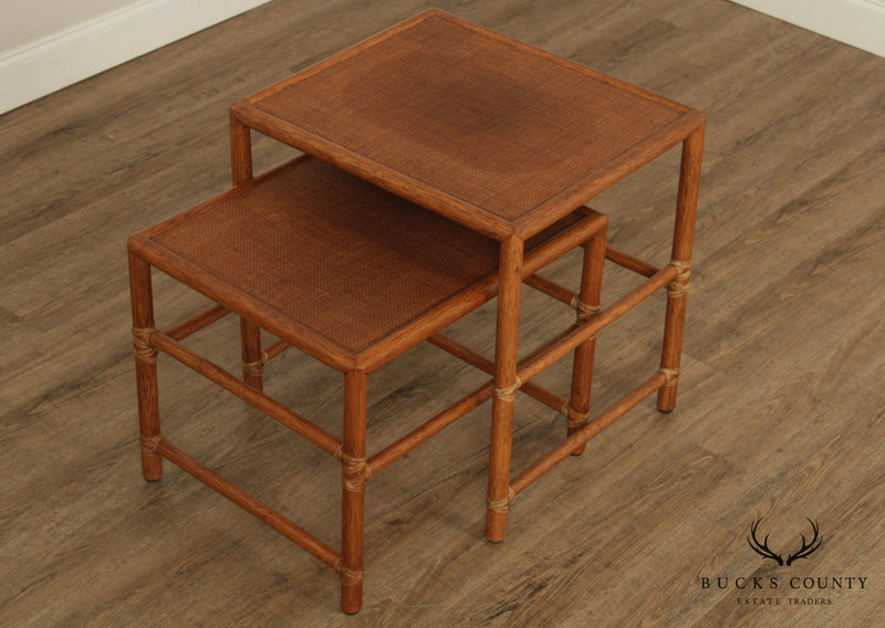 McGuire Rattan Nesting End Tables