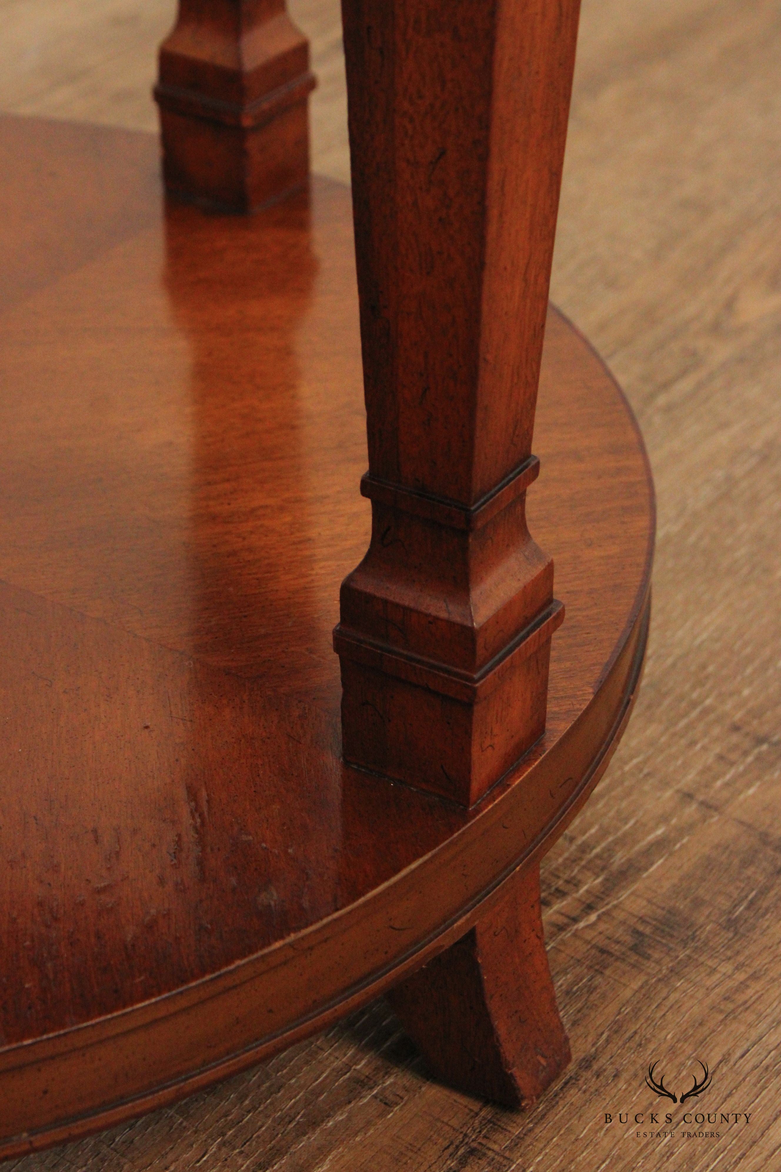 Egyptian Revival Style Round Marble Top Accent Table