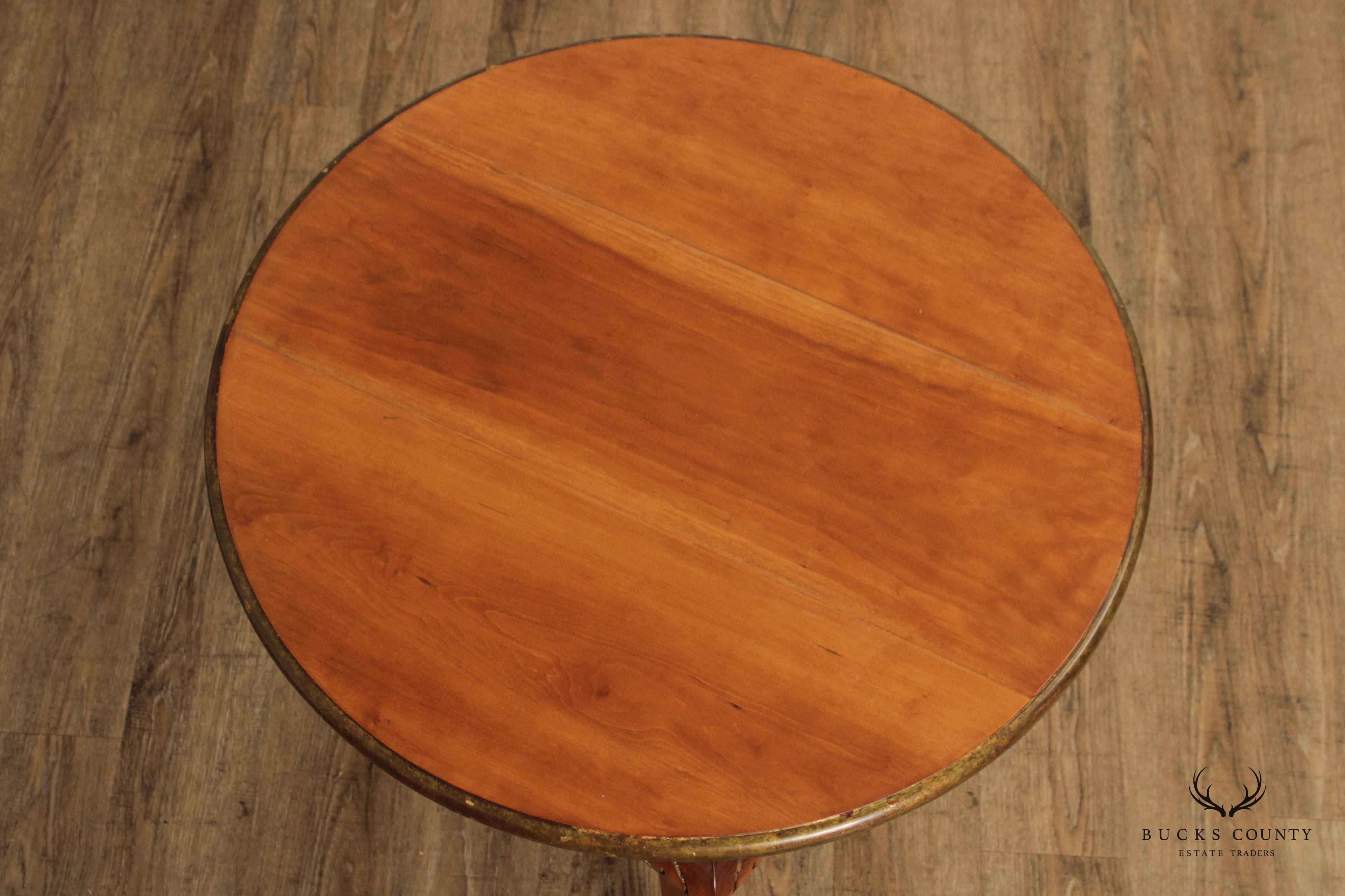 Neoclassical Style Round Cherry Side Table