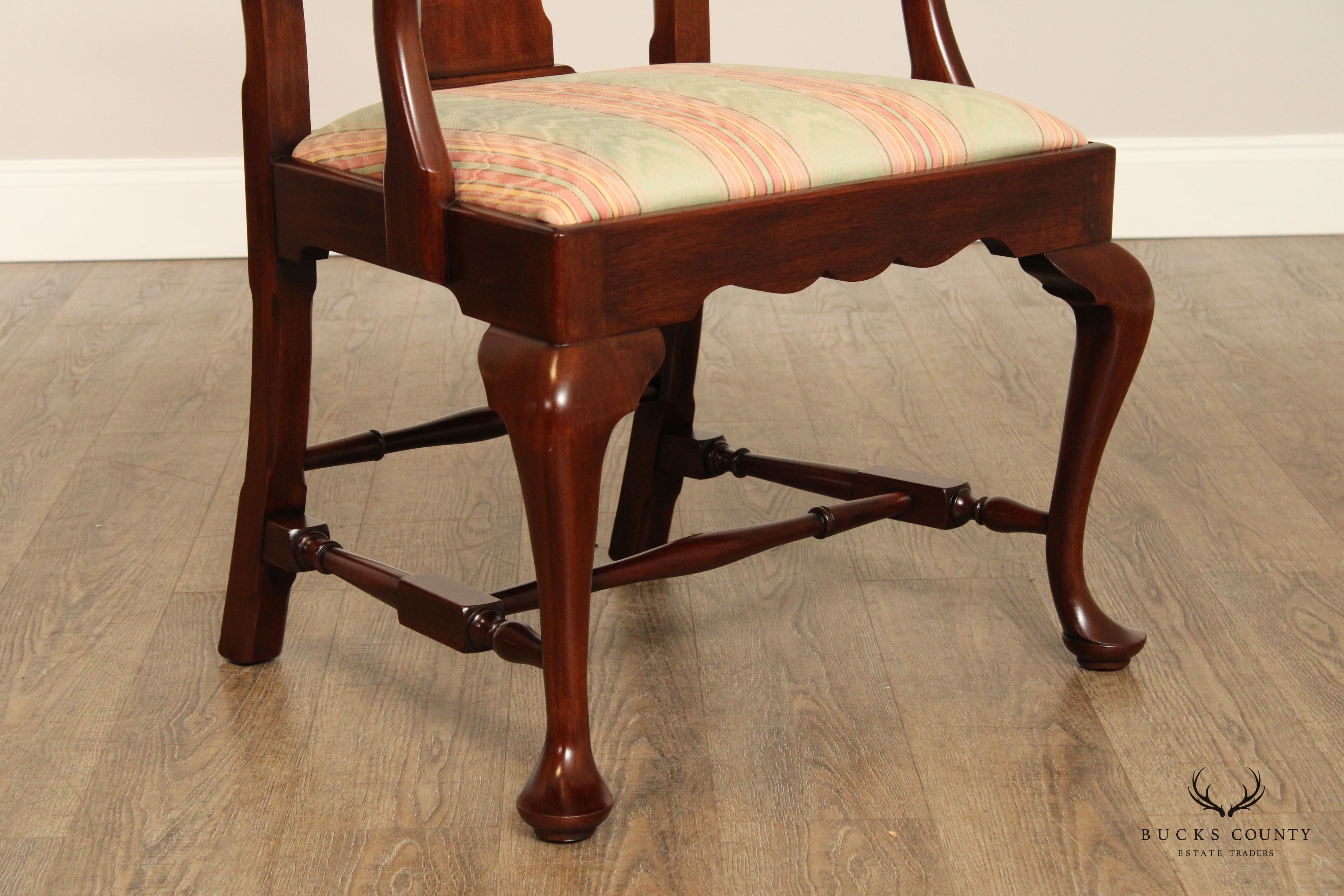 Henkel Harris Queen Anne Set of Six Mahogany Dining Chairs