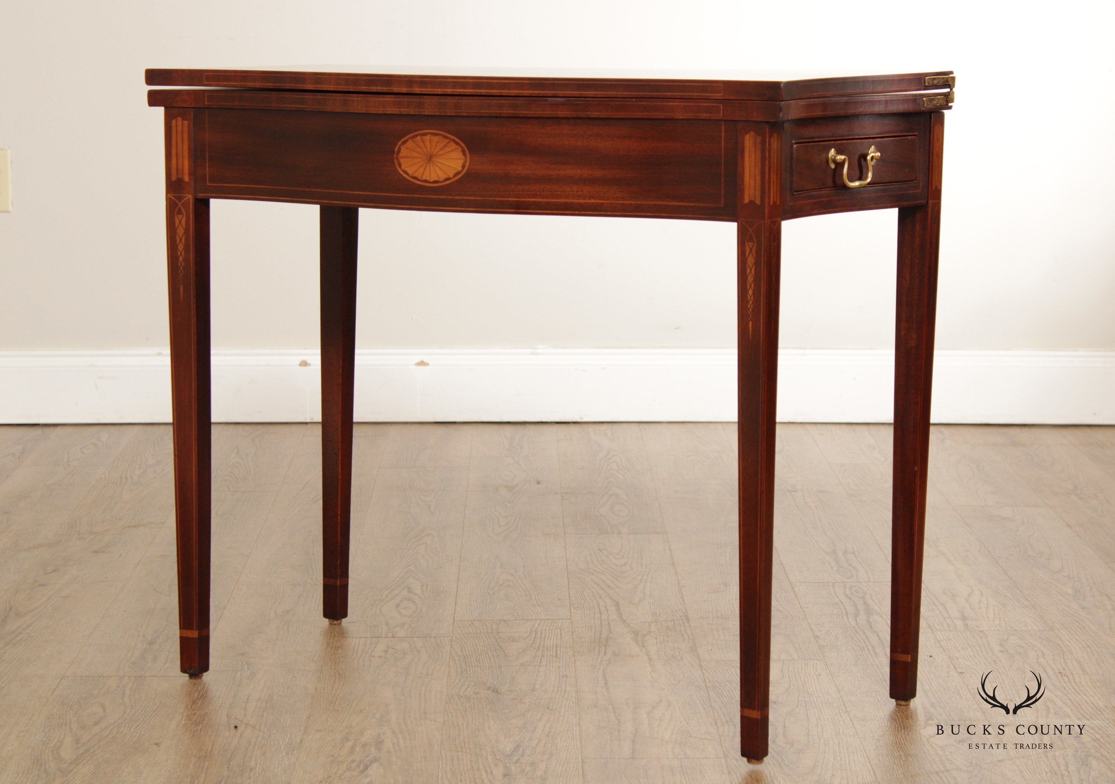 John Stuart Inc. American Museum Collection Mahogany Federal Hepplewhite Style Card Table