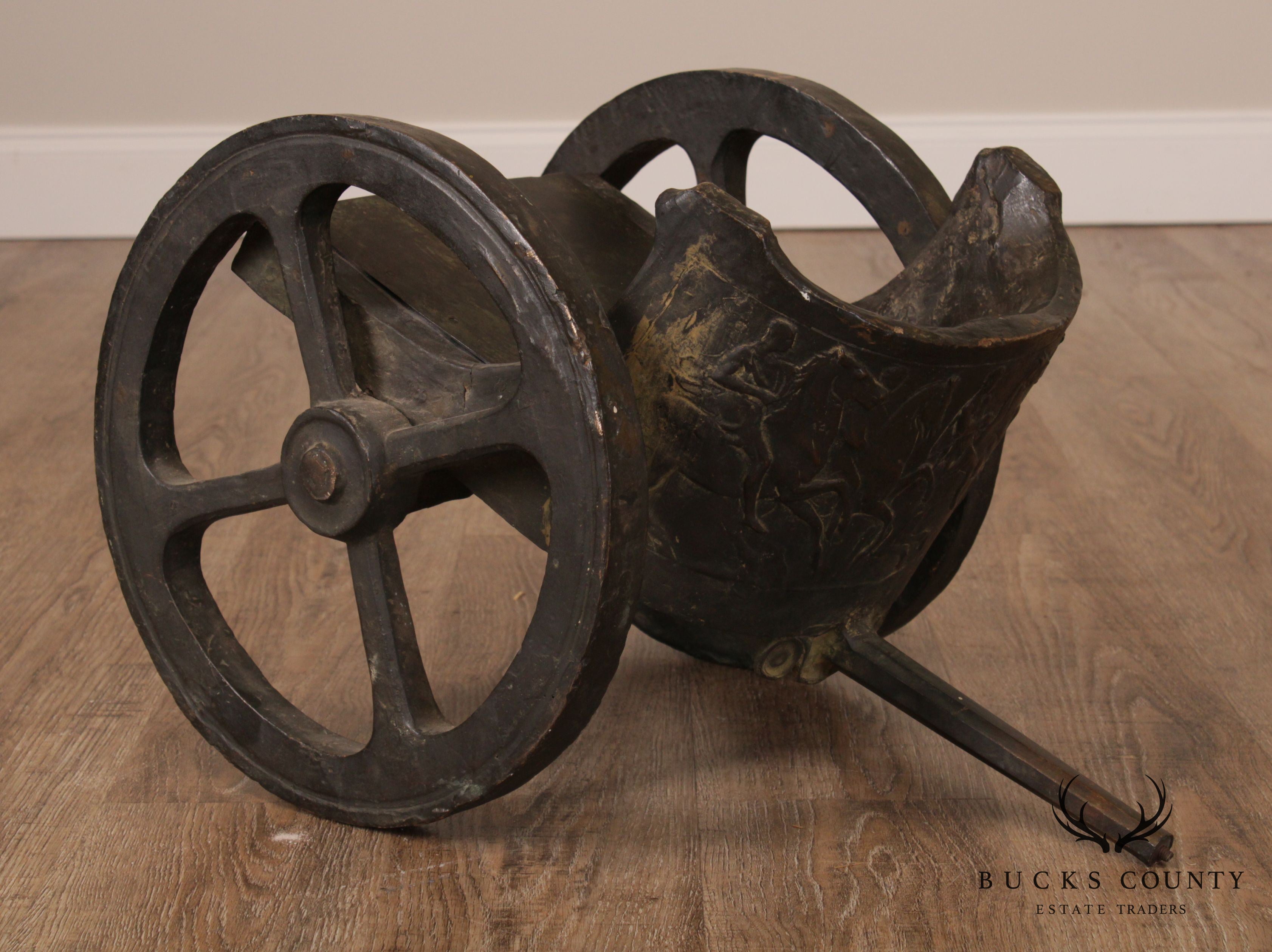 Vintage Bronze Chariot Sculpture