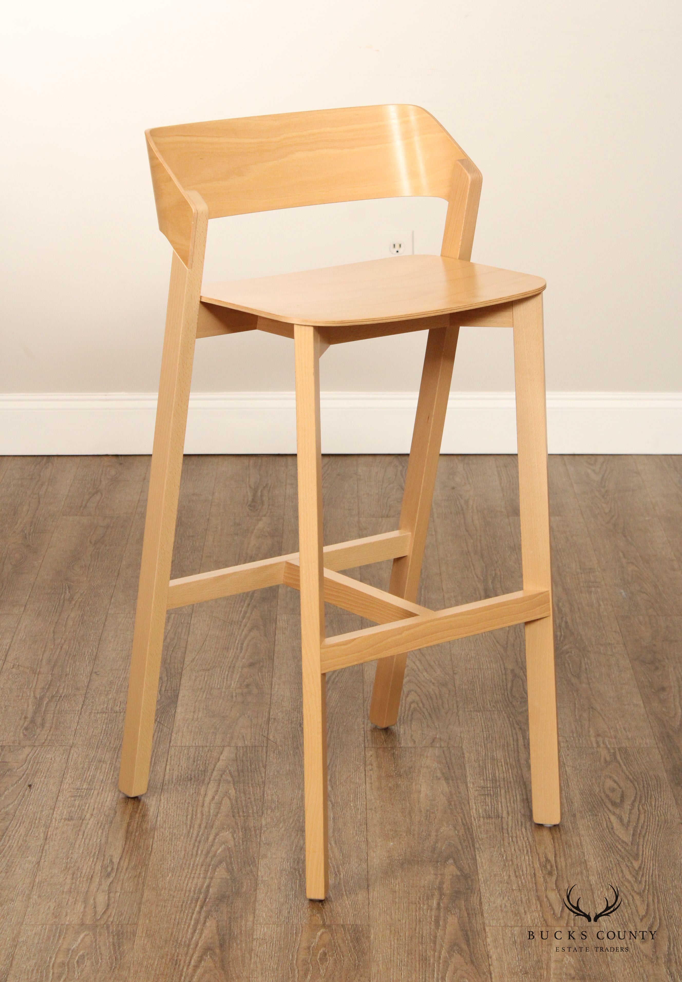 Quality Bentwood Set Of Six Merano Barstools By Ton