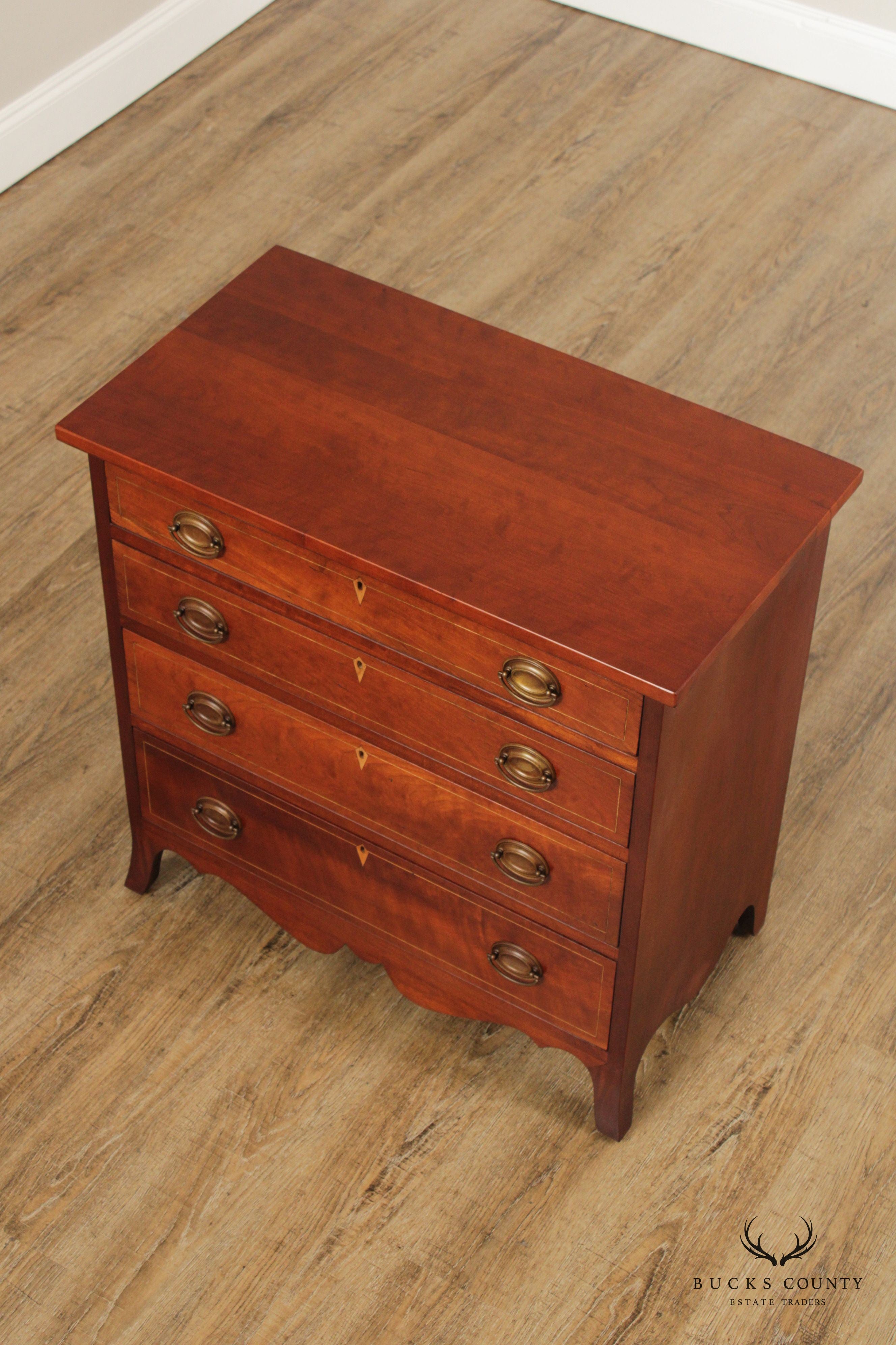 Federal Style Quality Bench Made Cherry Chest of Drawers