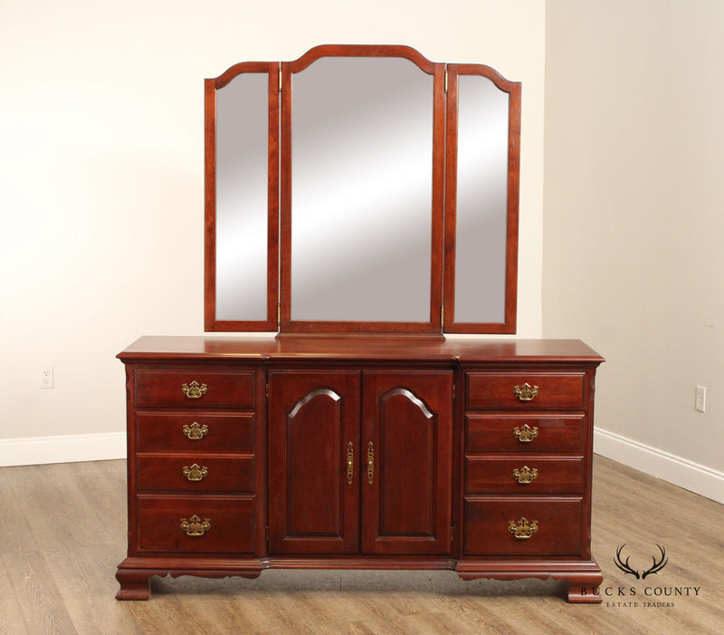 Pennsylvania House Chippendale Style Cherry Dresser With Mirror