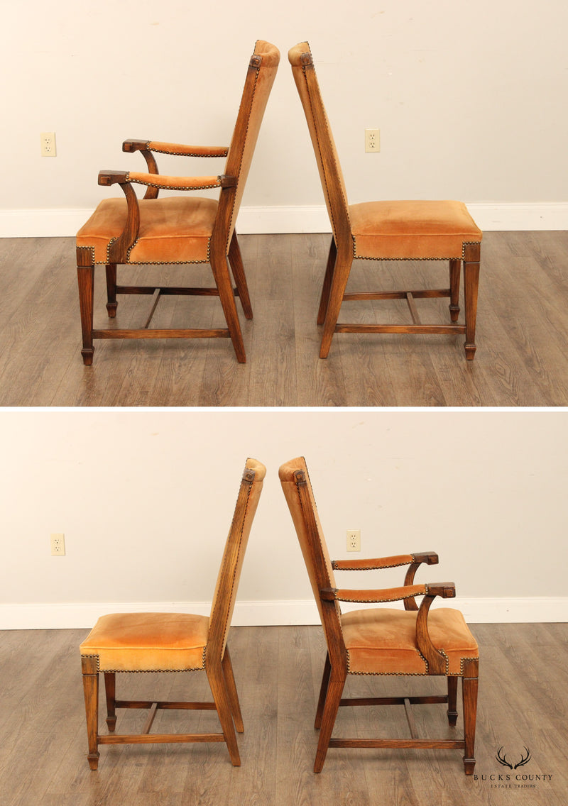 Romweber Viking Oak Set of Four Upholstered Dining Chairs