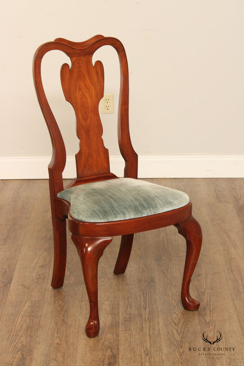 Henkel Harris Queen Anne Style Set of Six Cherry Dining Chairs