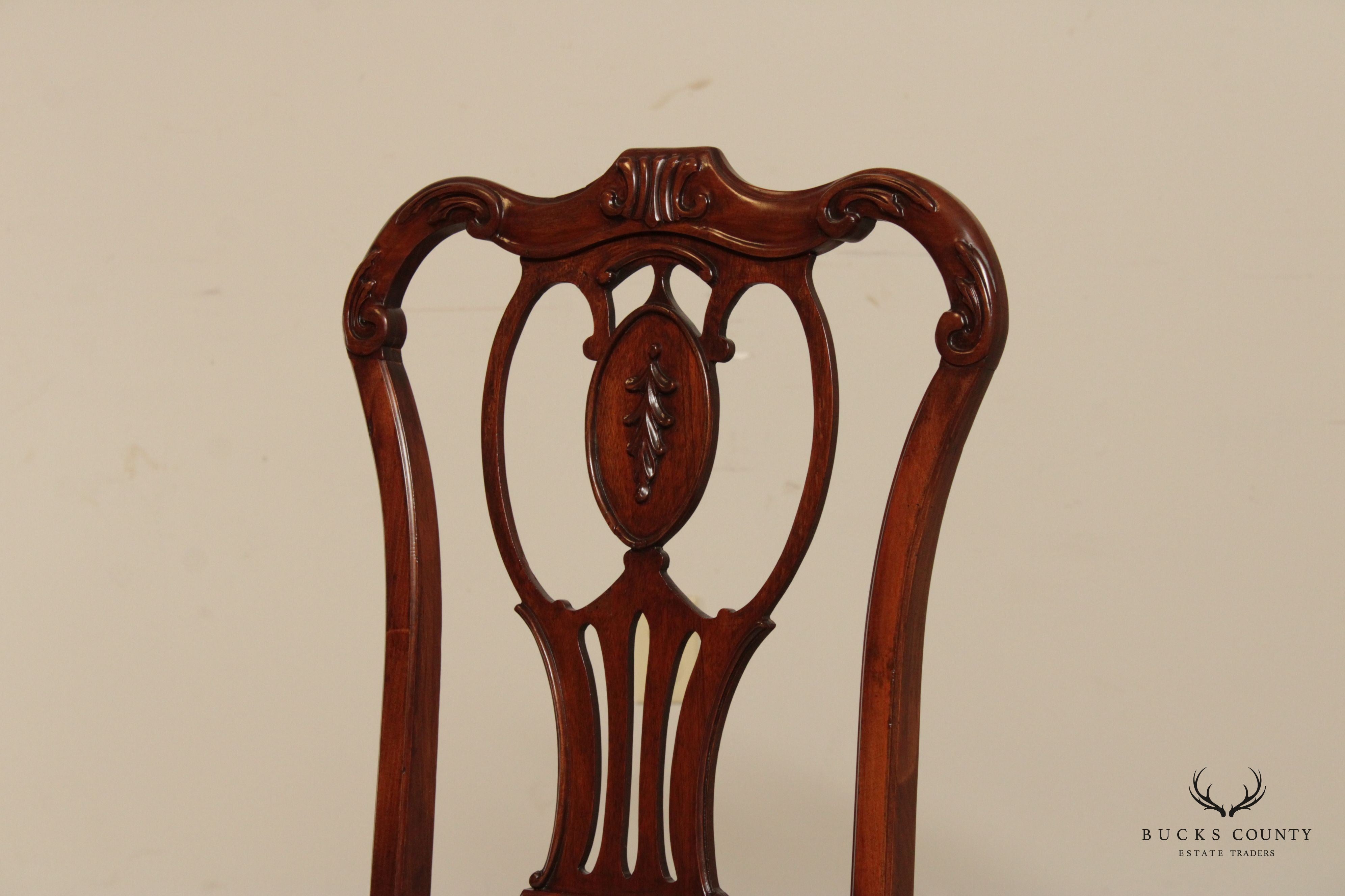 Georgian Style  Vintage Carved Mahogany Side Chair