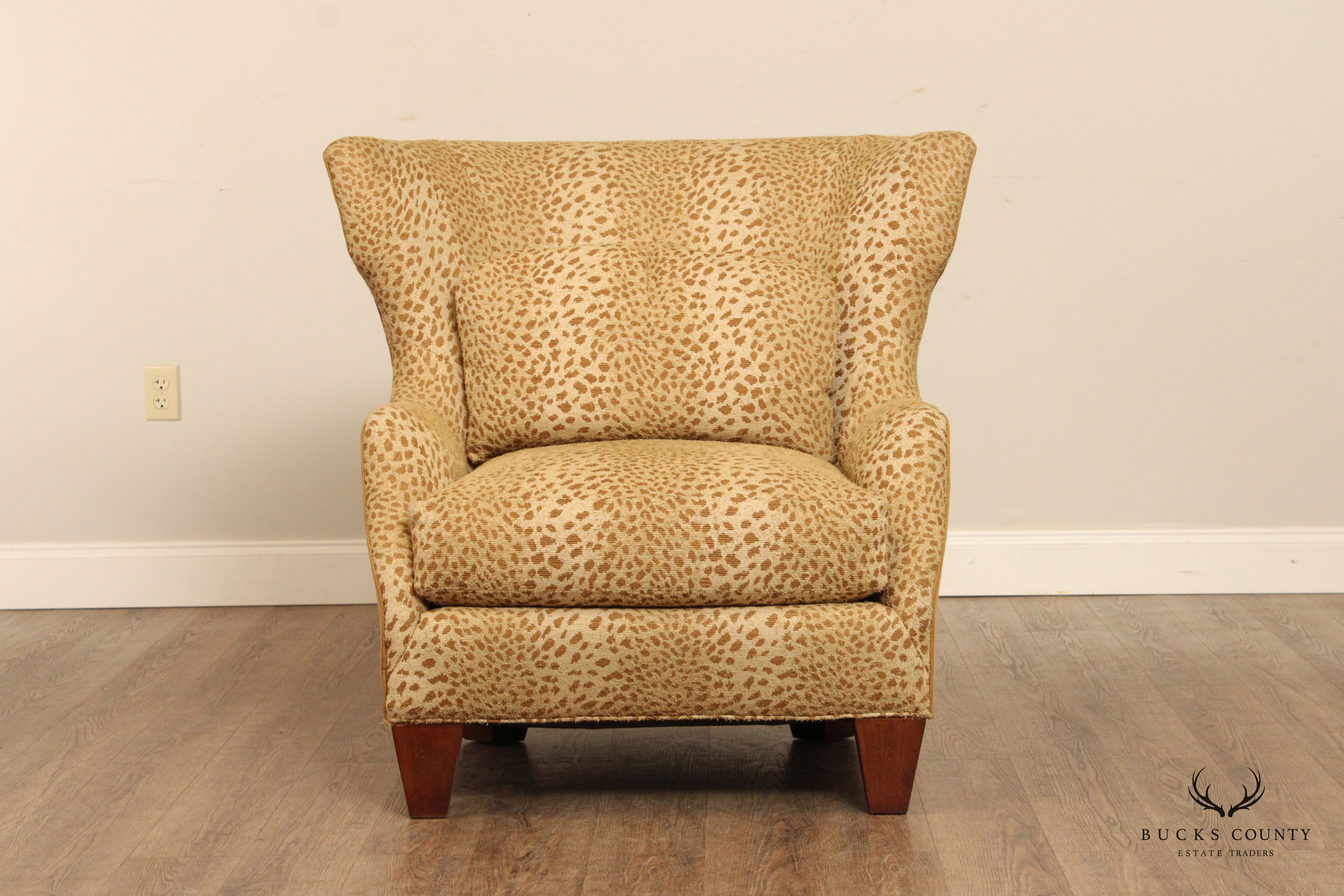 Hickory White Leopard Print Upholstered Club Chair