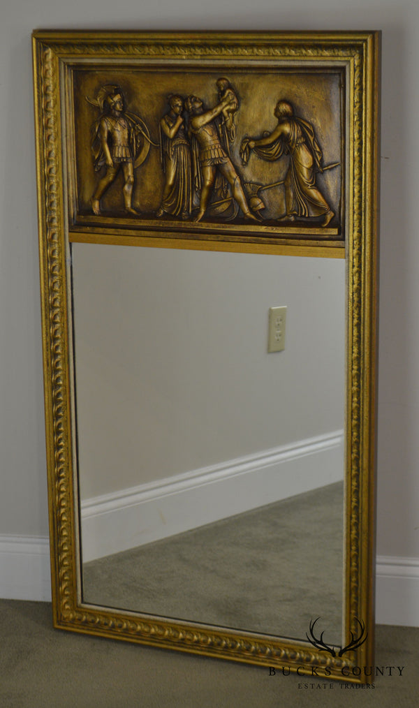 Gilt Relief Plaque Trumeau Mirror