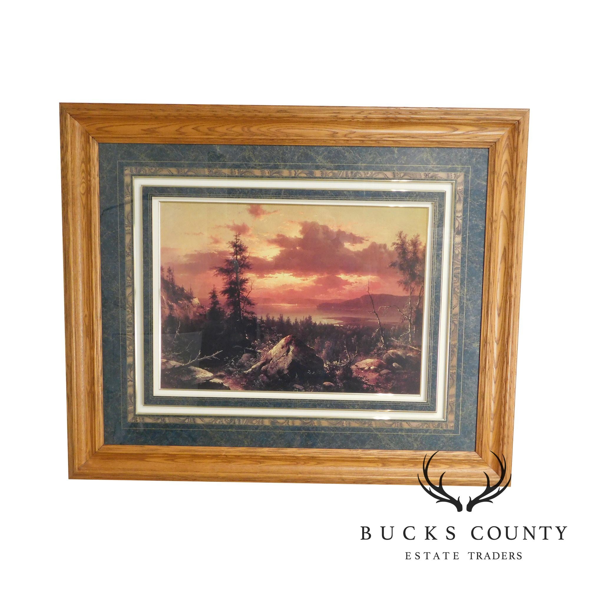 "Sunset Glow" Hudson River Valley by Albert Bierstadt Reproduction Print