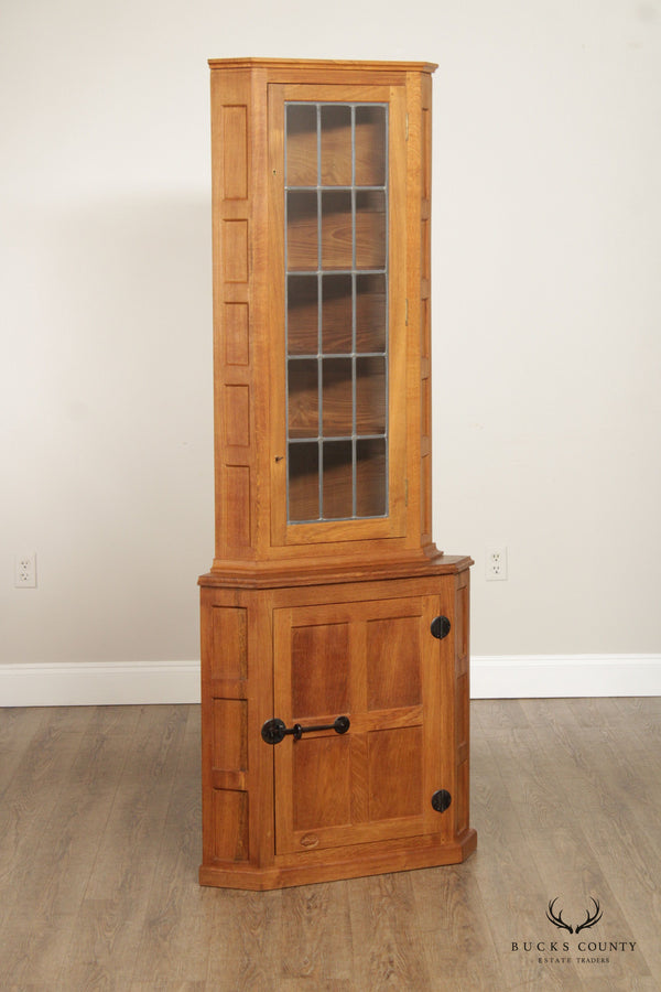 Derek Slater Fishman Arts & Crafts Style Oak Corner Cabinet