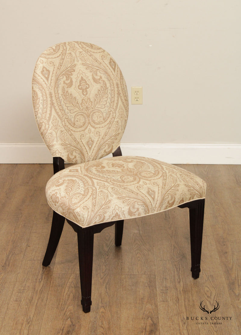 Hepplewhite Style Pair Custom Upholstered Side Chairs