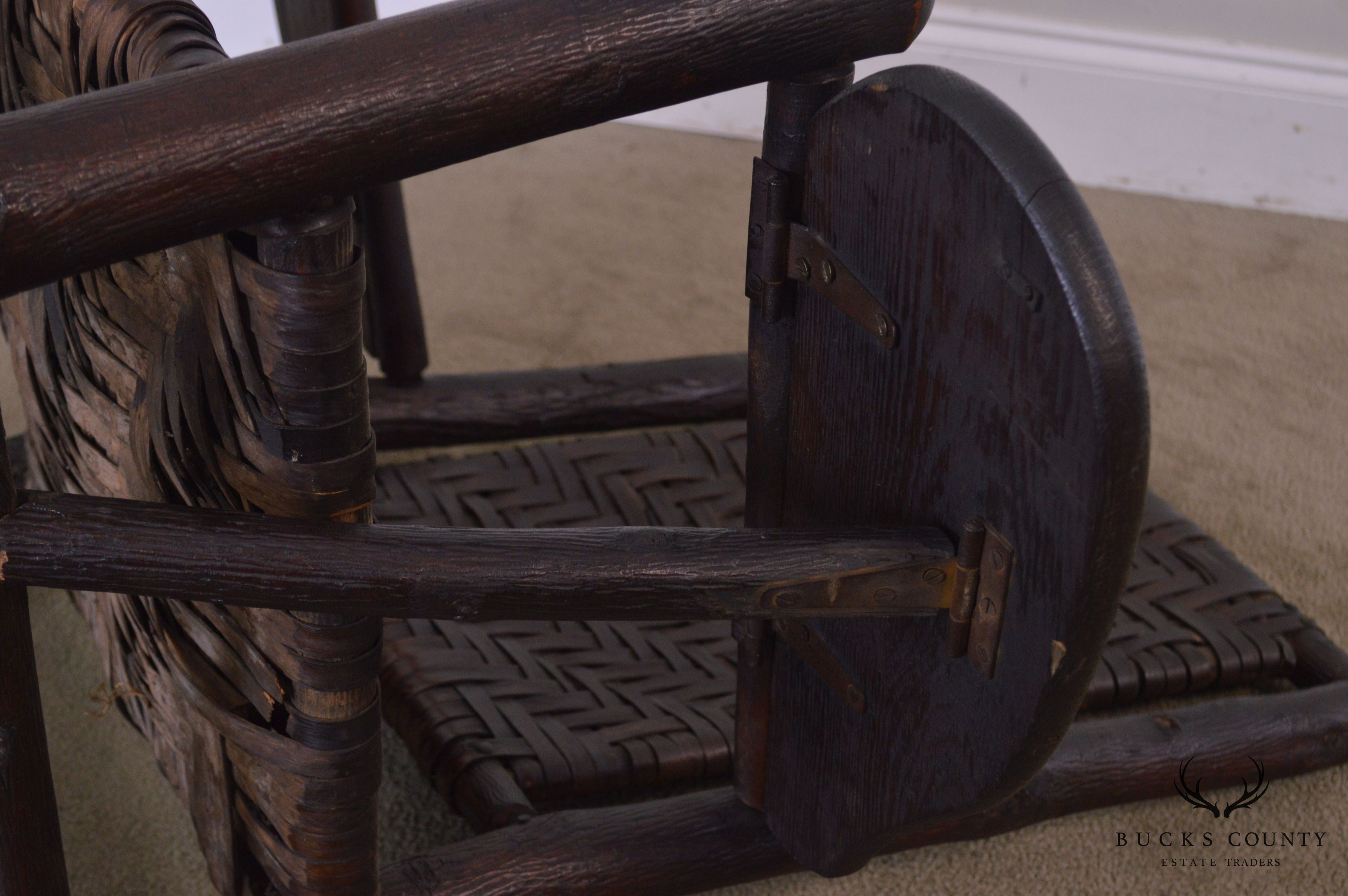 Old Hickory Antique Rustic Drop Side Student Armchair