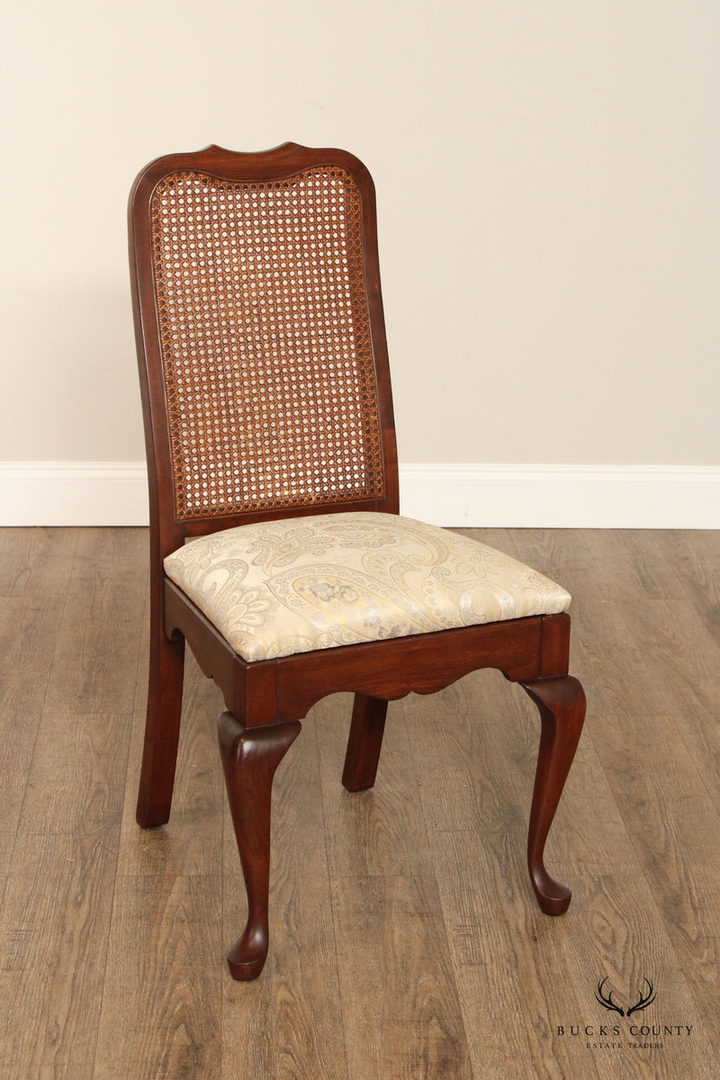 Pennsylvania House Queen Anne Style Set of Six Cherry Caned Back Dining Chairs