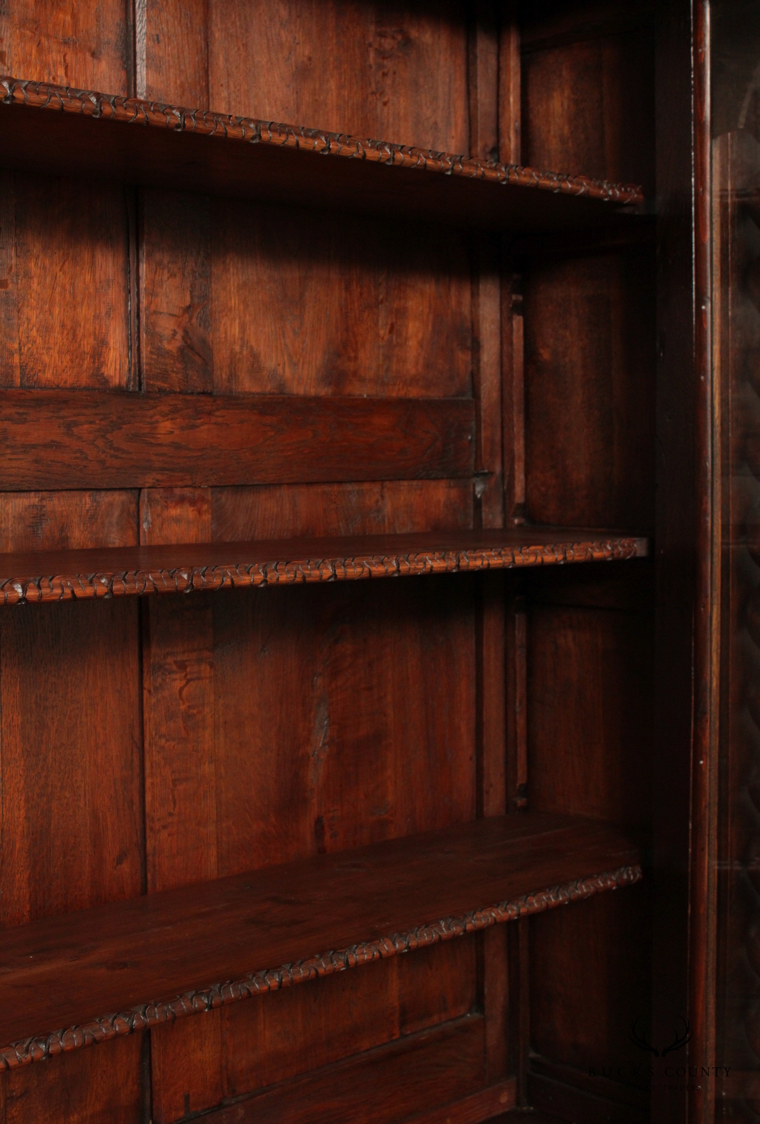 Antique 19th C. Renaissance Revival Carved Oak Bookcase