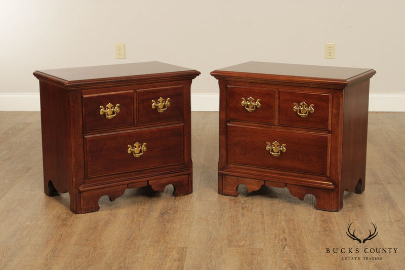 Thomasville Winston Court Collection Pair of Two Drawer Cherry Nightstands