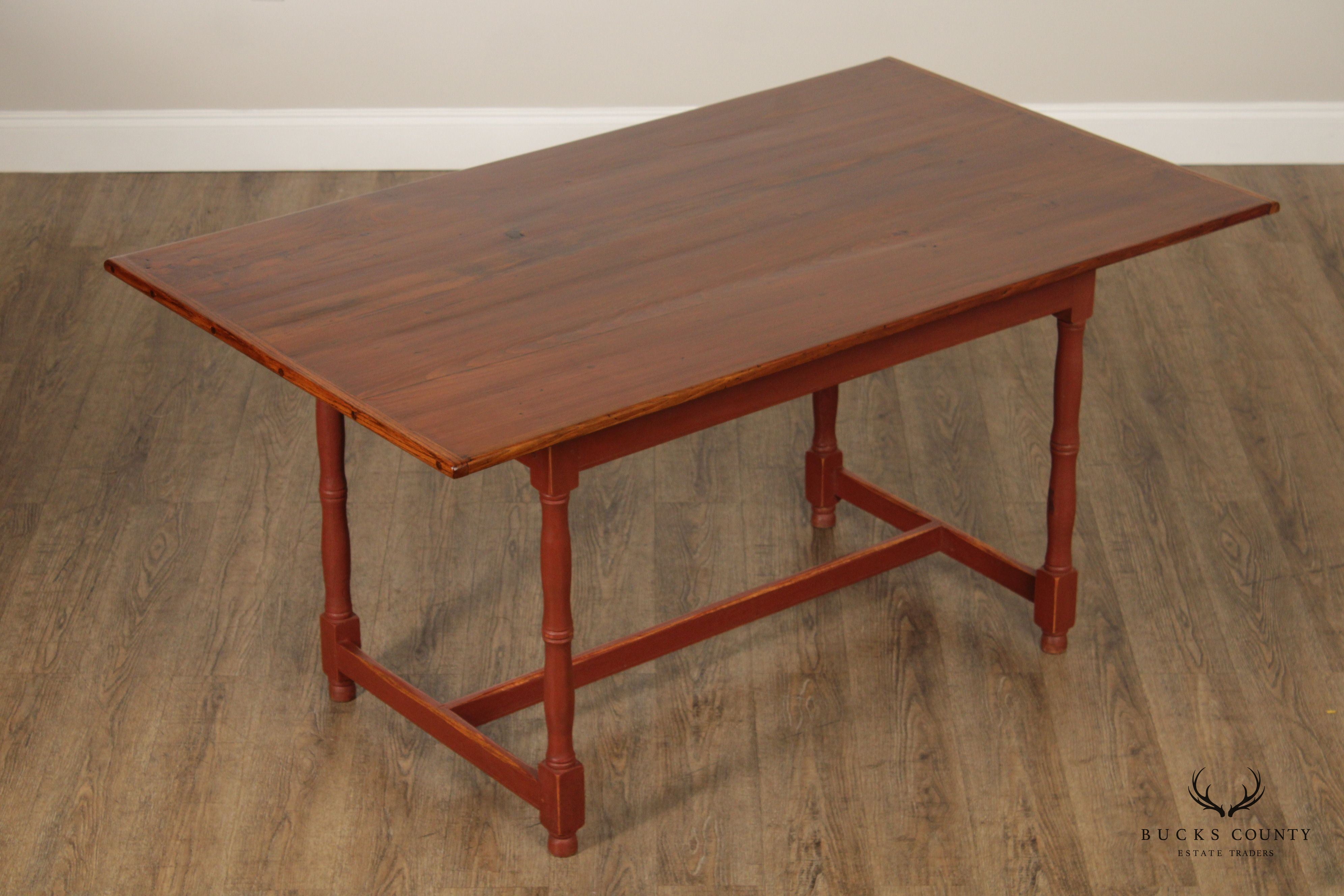 B. MacIntosh Farmhouse Style Painted Pine Dining Table