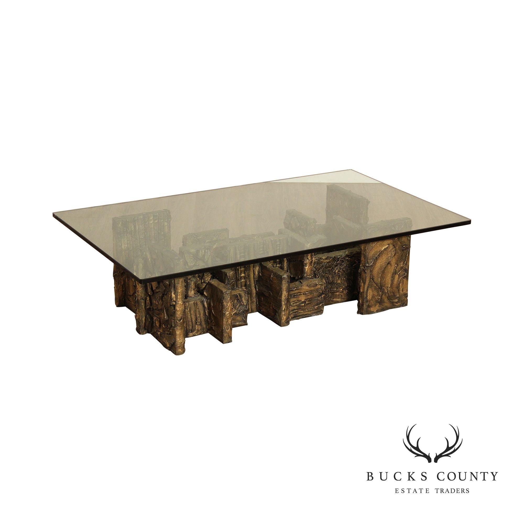 Paul Evans Brutalist Style 'PE 131' Bronzed Coffee Table